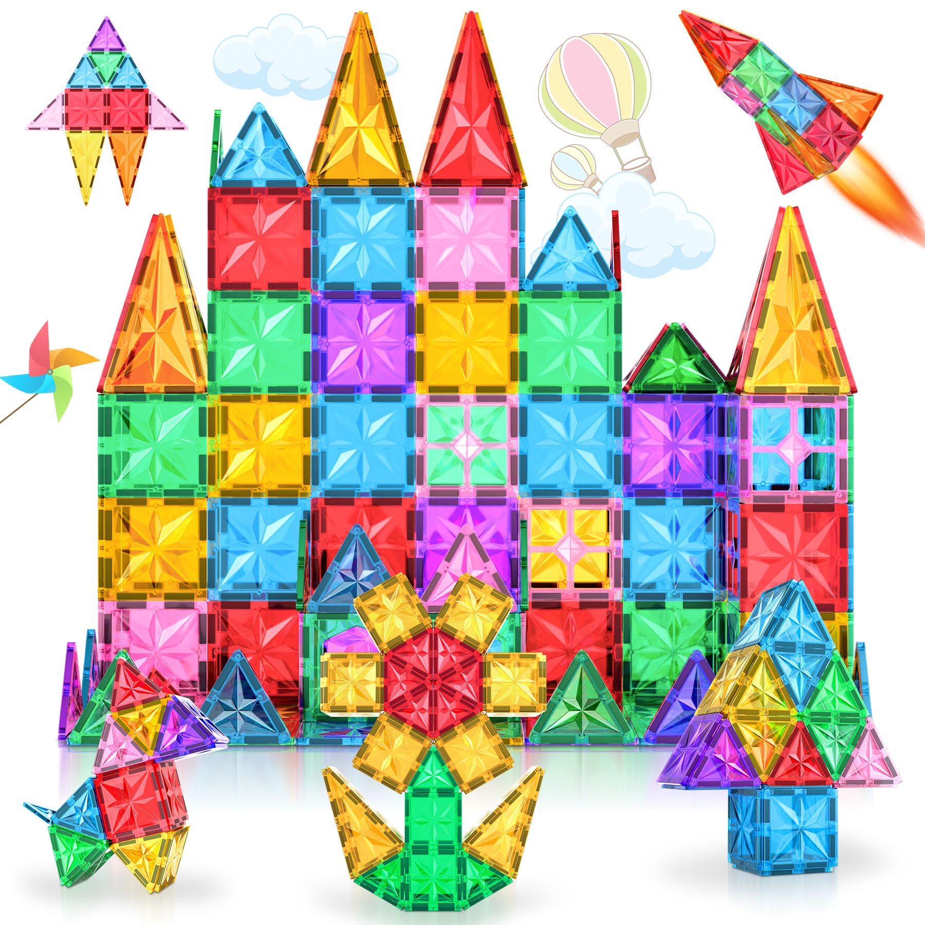 Lovchil Bloques de Construcción Magnéticos para niños, Juguetes de Construcciones Magneticas 3D Imanes Creatividad Educativos Montessori Stem Regalo Juegos Juguete para 3 4 5 6 7 8 Años - 42 Piezas