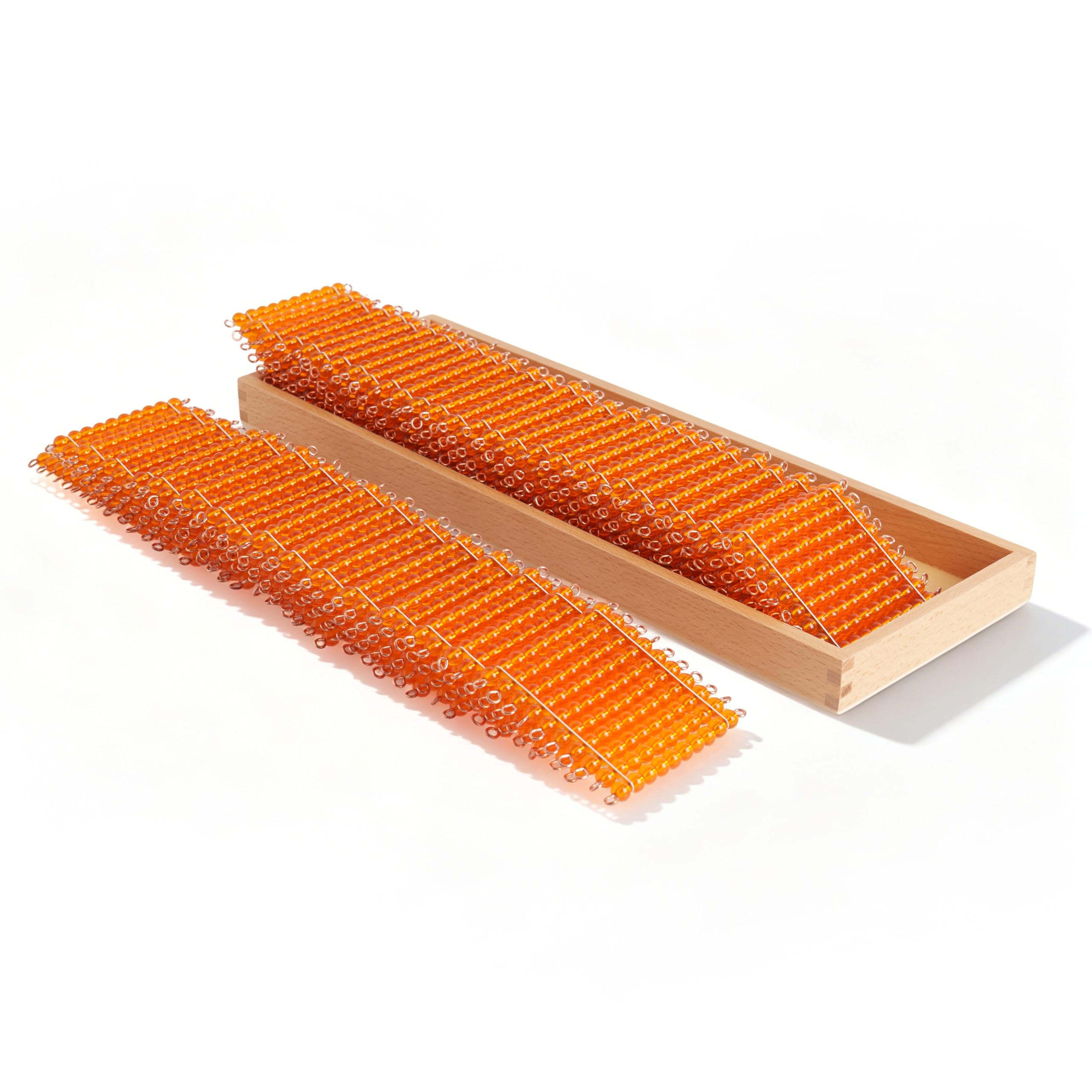 Cuadrados de cuentas doradas Montessori de alta calidad, 45 cientos cuadrados acrílicos con alambre de cobre, manipulador de matemáticas para sistema decimal, valor posicional y