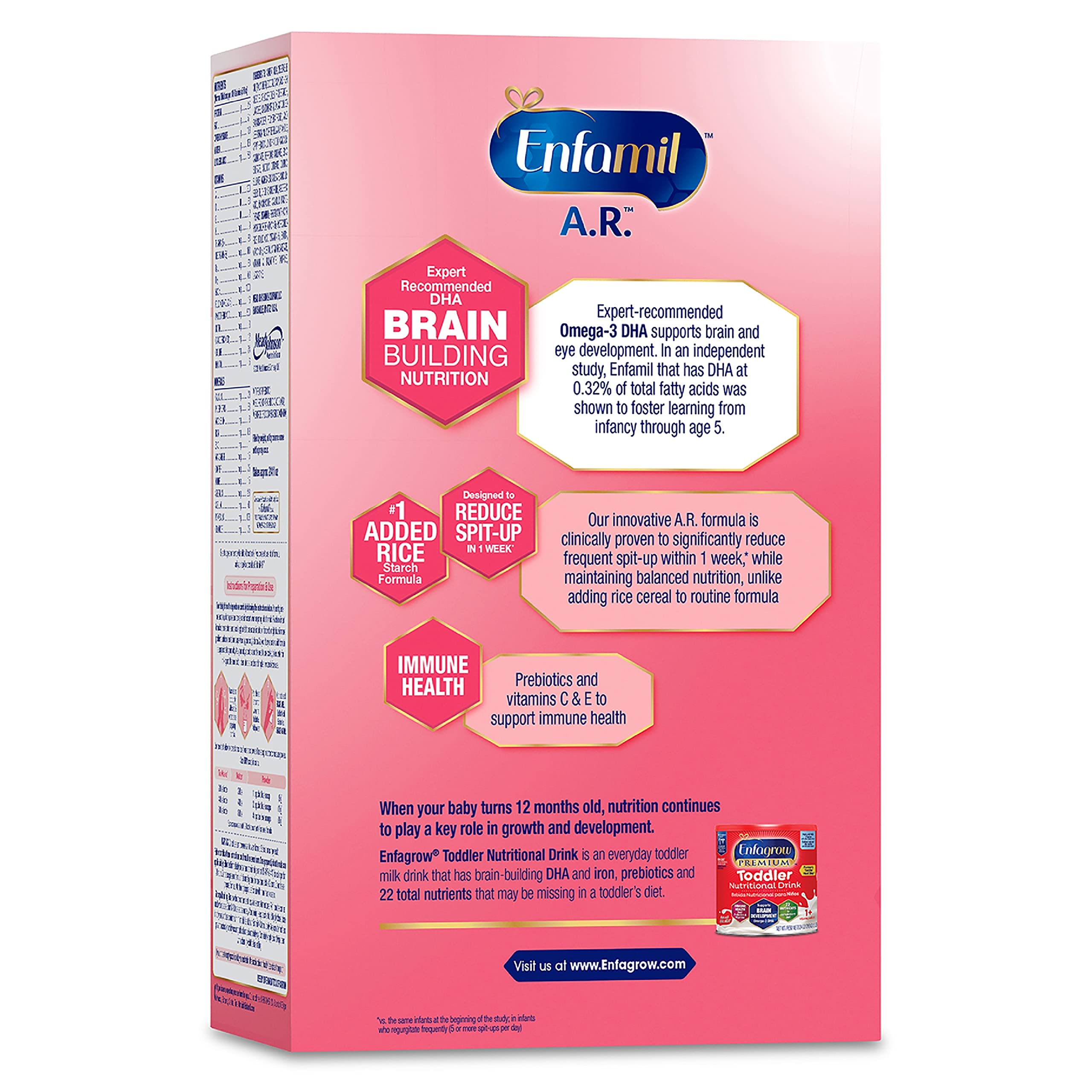 Enfamil A.R. Infant Formula, Clinically Proven to Reduce Reflux & Spit