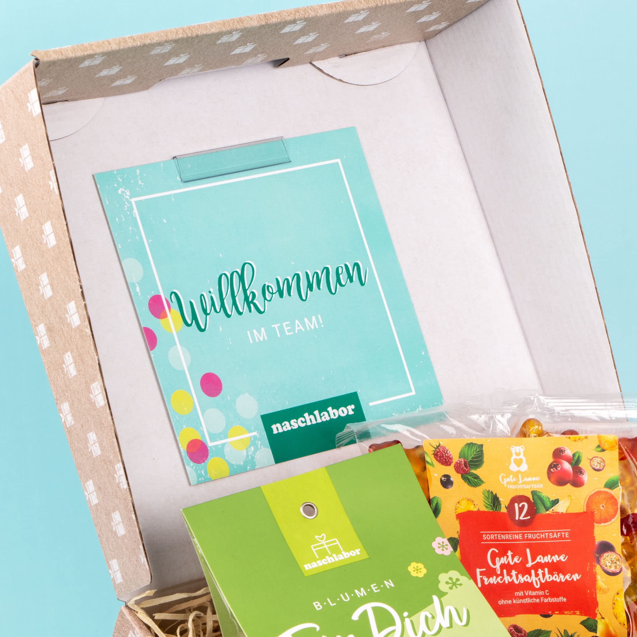 naschlabor | Onboarding Geschenkbox | Für einen schönen Start am neuen Arbeitsplatz | Als Willkommensgeschenk zur Einarbeitung und Onboarding | Perfekt für neue Teammitglieder