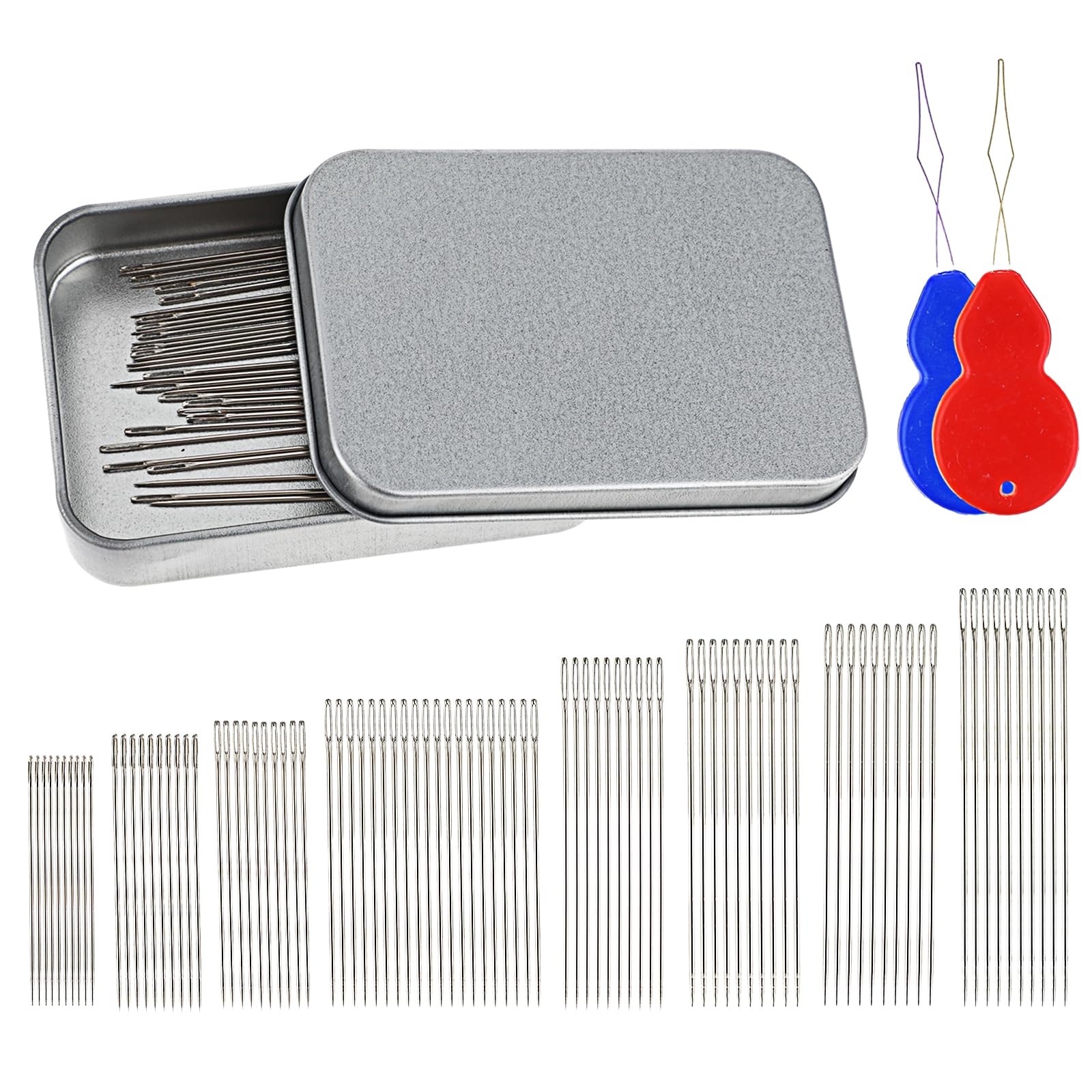 Kit De 34 Aiguilles à Coudre En Acier Avec Gros Chas - Pour Couture, Broderie, Réparation, Idéal Débutants Et Pros