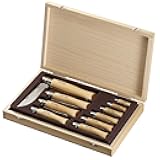 Stainelss Steel Folding Knife Set - Wooden Boxed Set of 10 Knives, No. 2 - No. 12