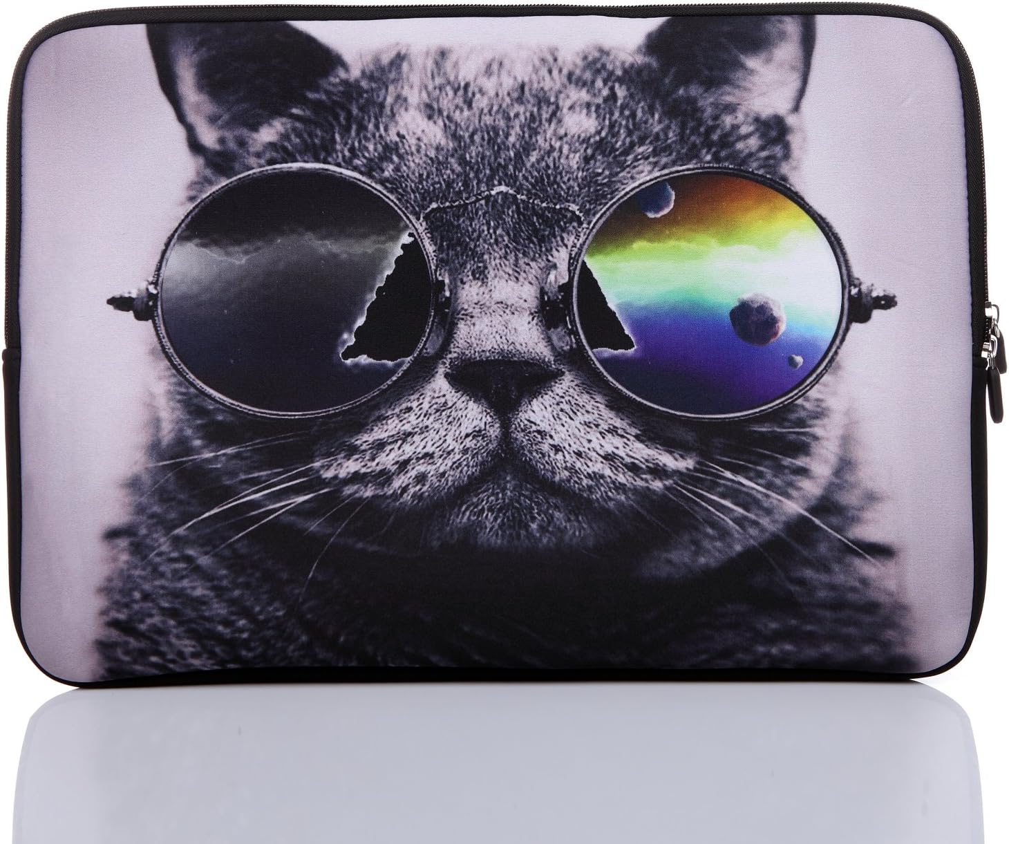 11.6-Inch to 12.5-Inch Neoprene Laptop Sleeve Case for 11 11.6 12 12.2 12.5" Inch MacBook air/ Ultrabook/ Chromebook/ Tablet/ Notebook (11.6-12.5 Inch, Grey Cat)
