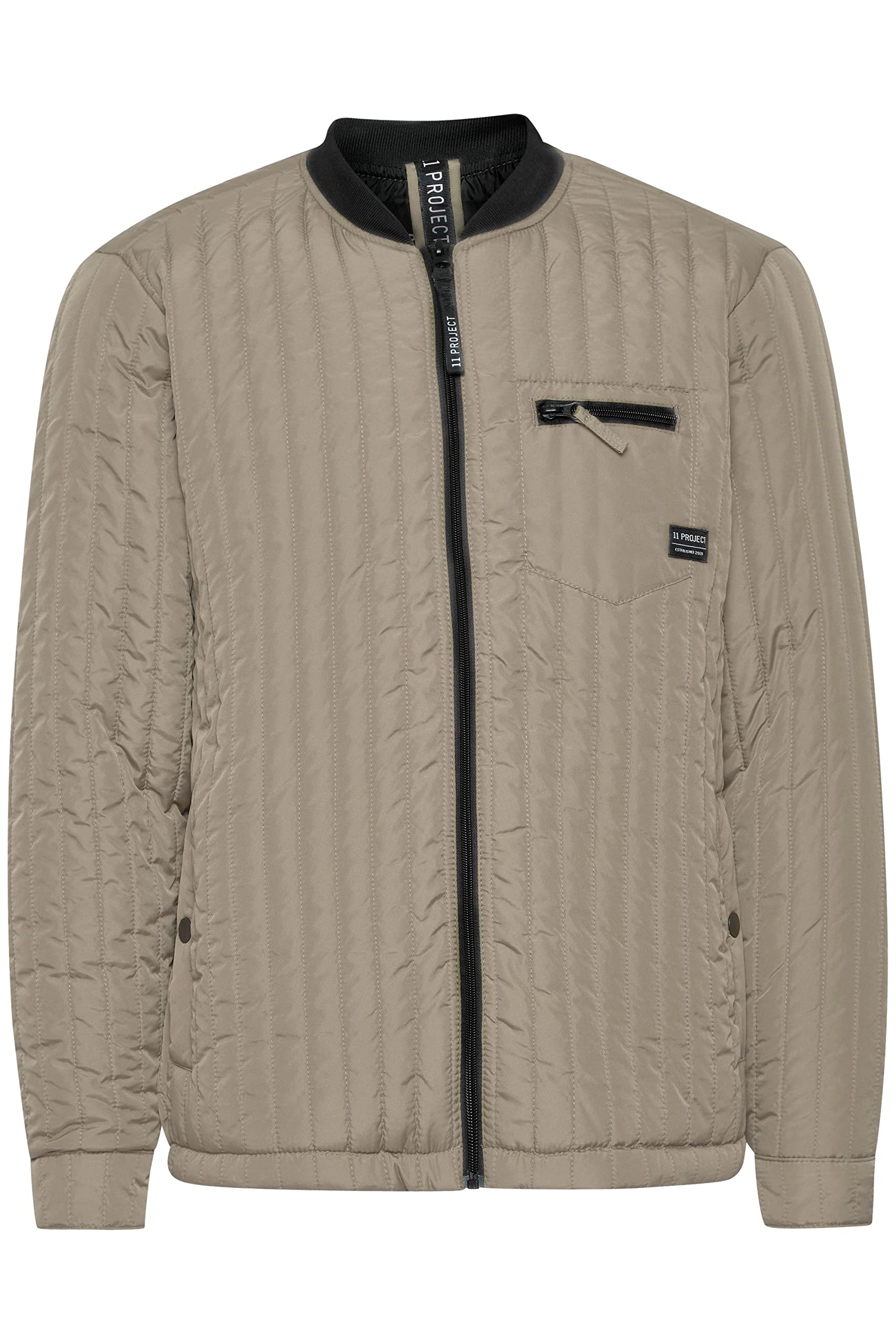 11 Project PRArik Herren Steppjacke Übergangsjacke Jacke leicht gefüttert mit RIPP-Kragen Regular Fit