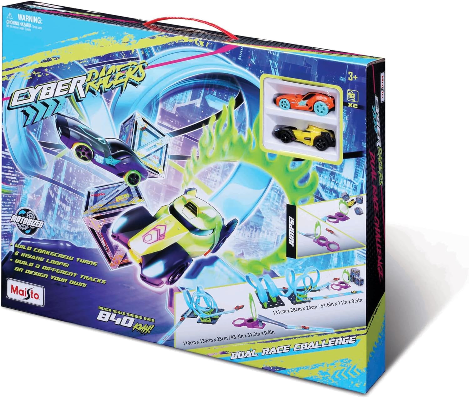 Maisto Cyber Racers Dual Race Challenge Set w/2 Racers 12494-1/64 Scale Diecast Model Car