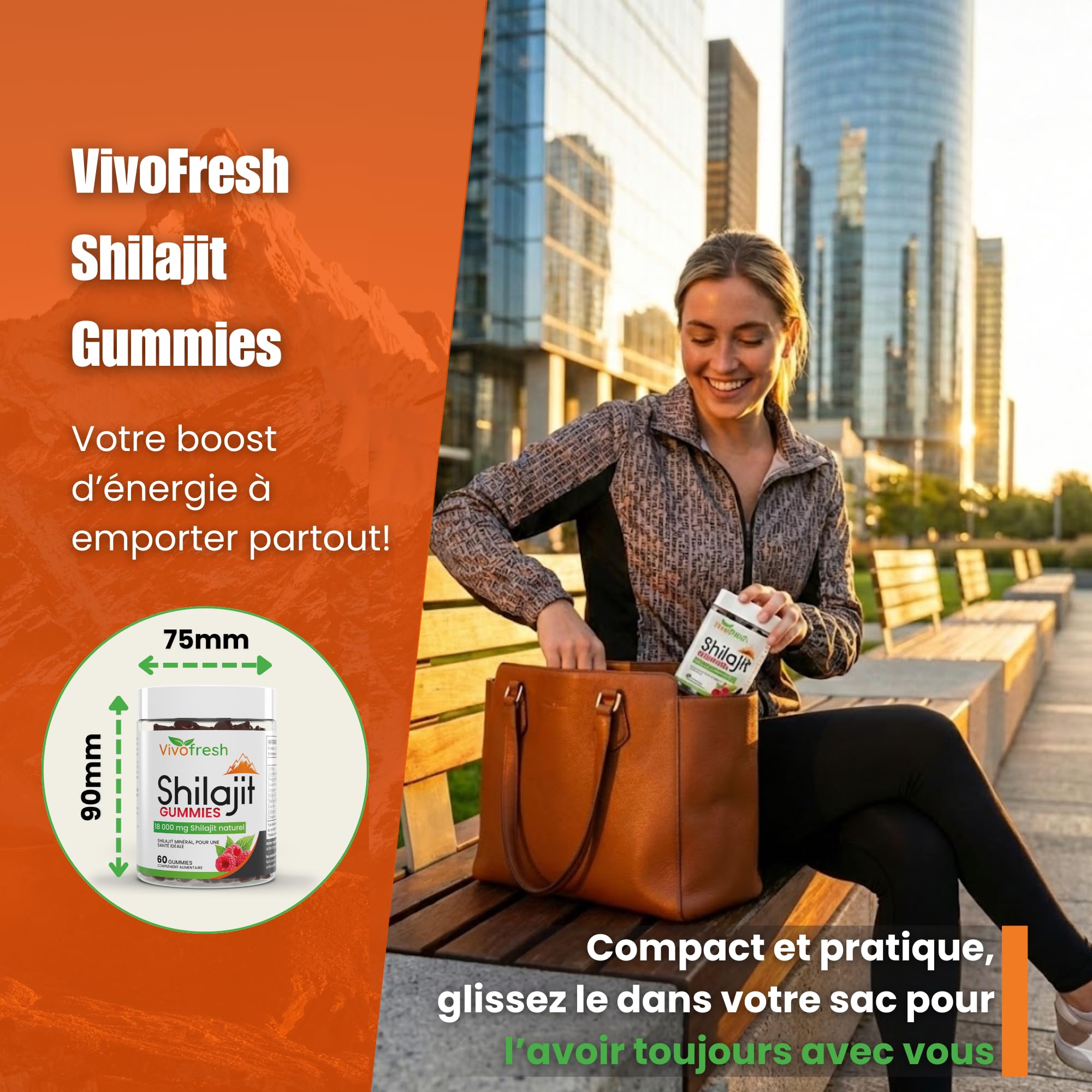 Shilajit Pur Himalaya 18000mg | 60 Gummies Haute Dose | Énergie Performance Vigueur | Boost Métabolisme | Format 1 Mois | Complément Alimentaire Naturel