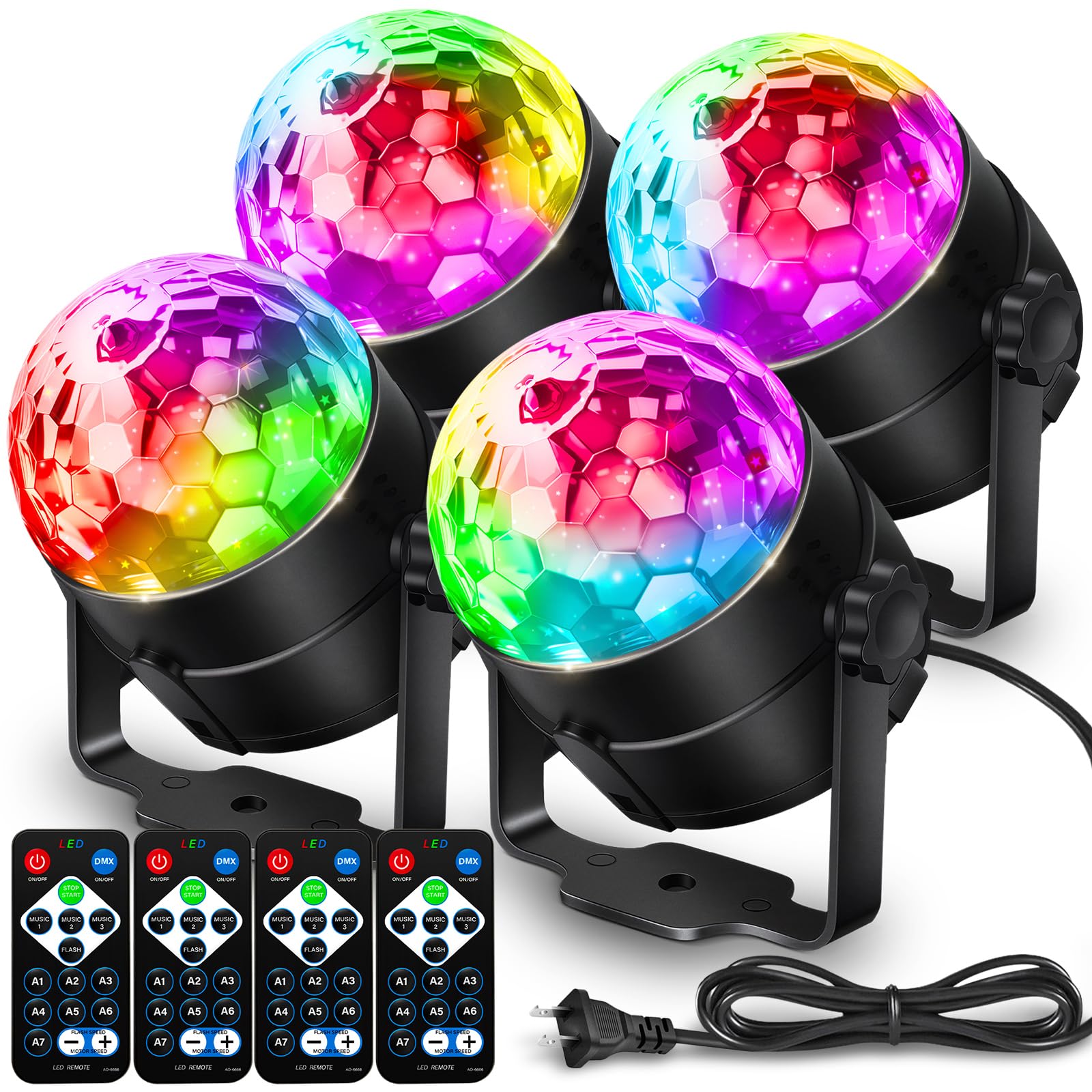 NEQUARE Disco Ball DJ Party Lights Sound Activated - novelty lighting | Mubboo