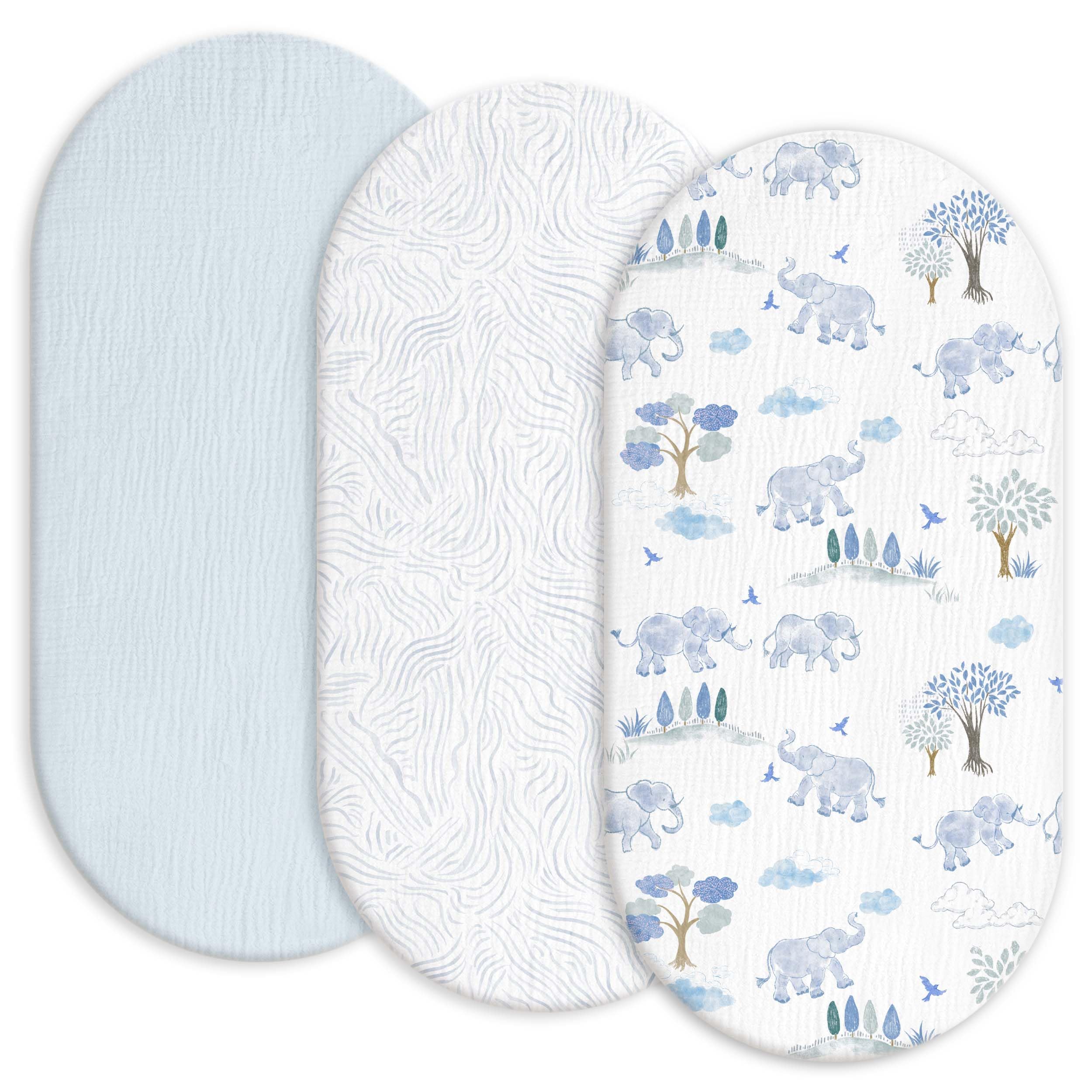Drap-housse de parc en mousseline de coton supérieure, lot de 3