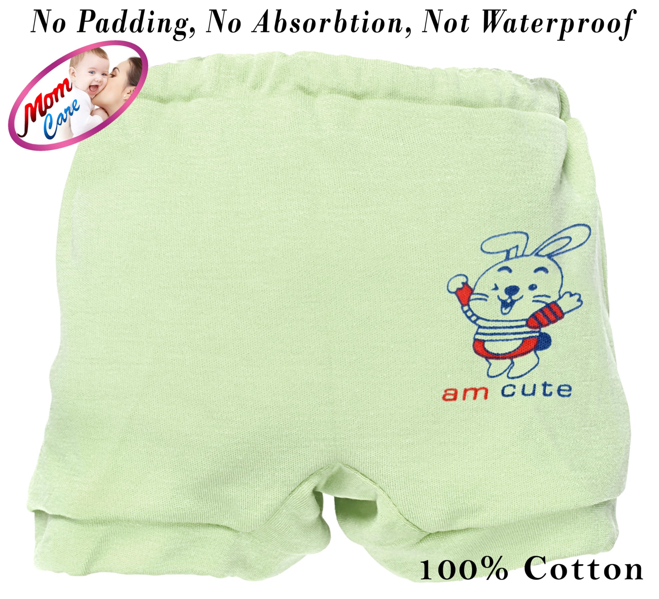 MOM CARE Cotton Newborn Baby Panties for 2-3 Years Girls Boys - Cloth Langot/Bloomer/Drawer for Diaper Free Time With Soft Elastic - Multi Colored 6 Pcs Multicolour