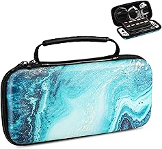 TiMOVO Carrying Case Compatible with Nintendo Switch OLED Model 2021 & Switch, Durable Hard Shell Game Storage Handbag Portable Travel Bag PU Pouch with Pocket for 10 Game Cards & Accessories, Gilding