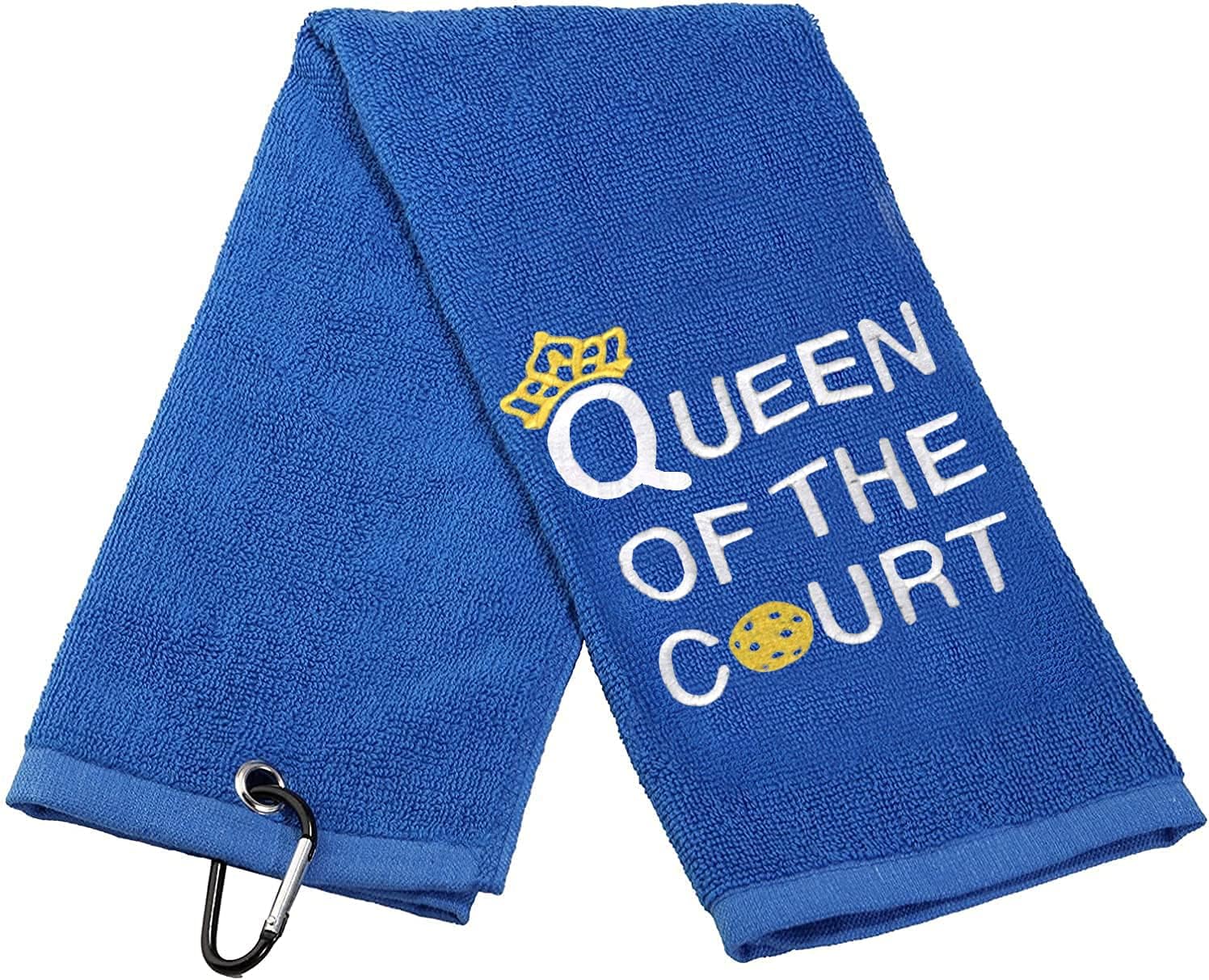 Embroidered Pickleball Towel Gift King/Queen of The Court Pickleball Towel with Clip (Pickleball Queen) : Home & Kitchen