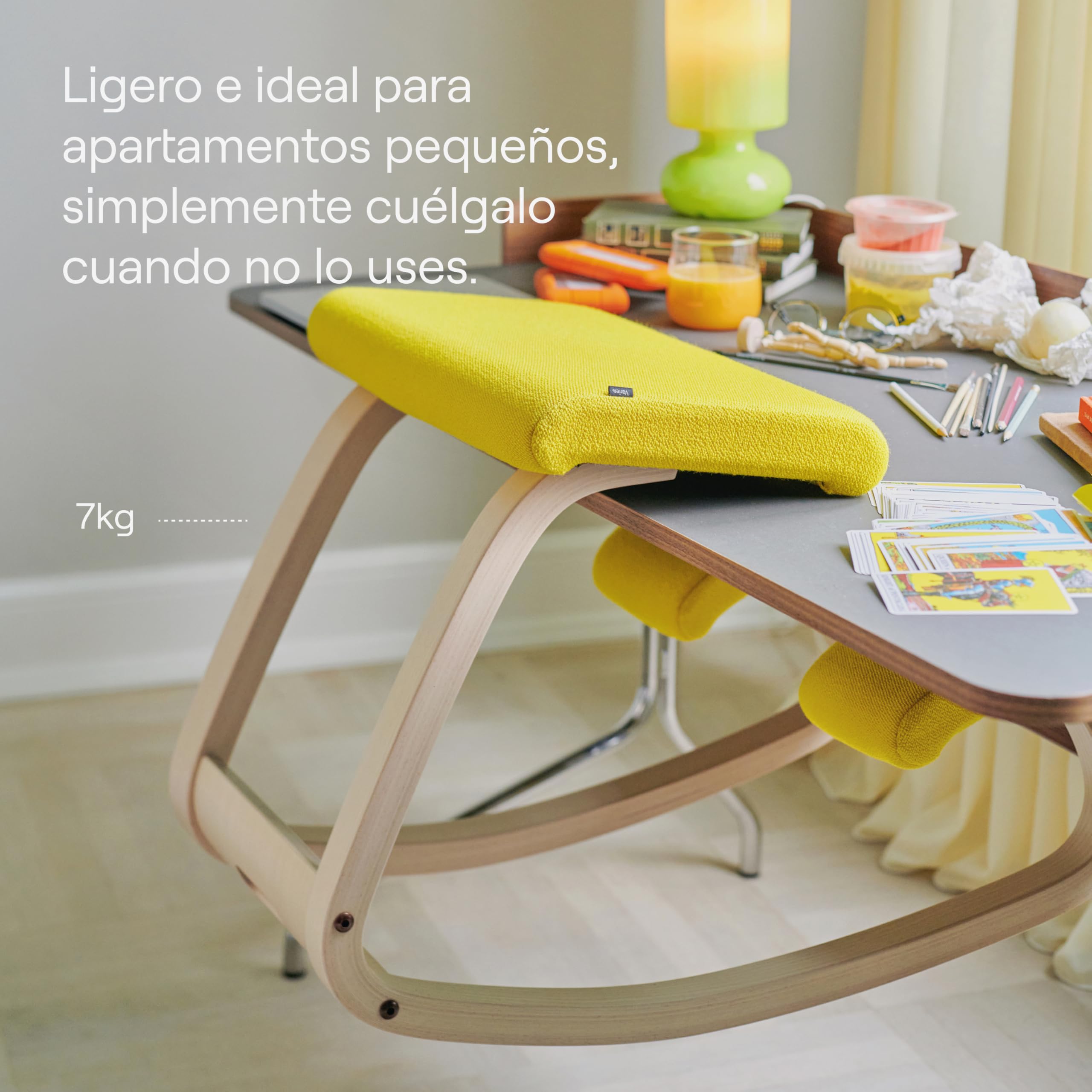 Varier Variable Silla Ergonómica de Rodillas para Escritorio | Silla ergonómica de rodillas sin respaldo con balanceo para una sedestación activa; asiento acolchado, soporta hasta 110 kg