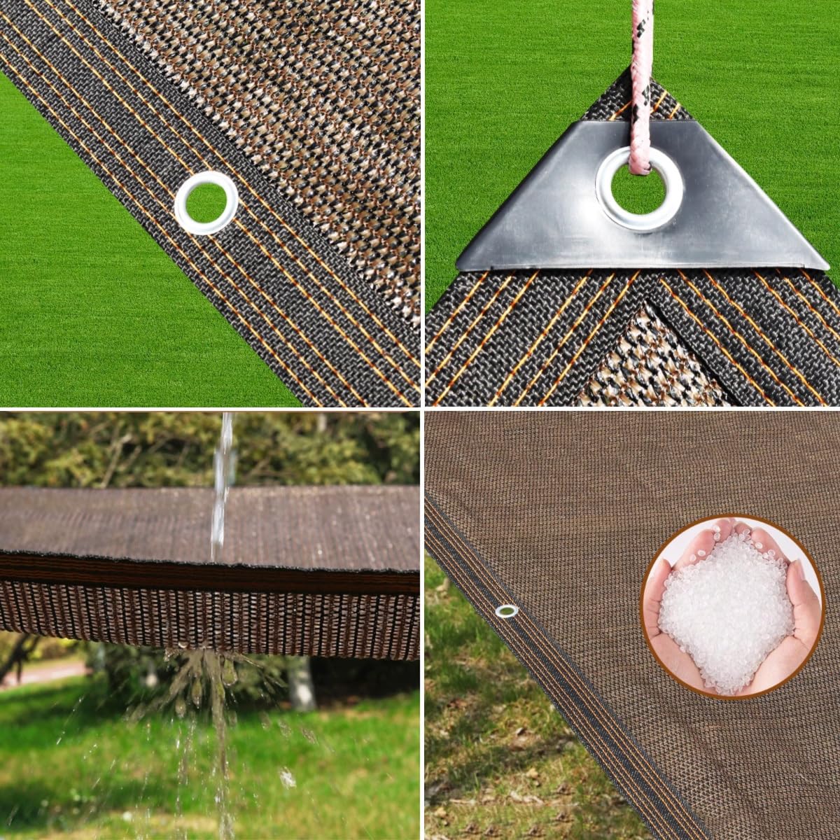 Tela de malla transpirable con 90 % de protección UV, para balcón, jardín y césped, fácil de colgar, 6 x 10 m, solución de parasol