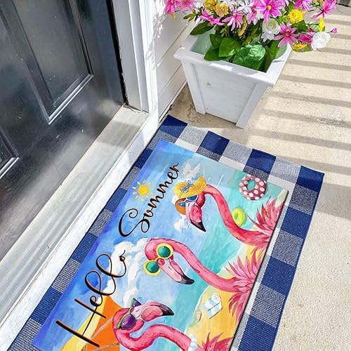 Miniatura 6 de Tapete de verano, amarillo girasol, para interiores y exteriores, antideslizante, de verano, para entrada, porche, puerta de bienvenida de verano,