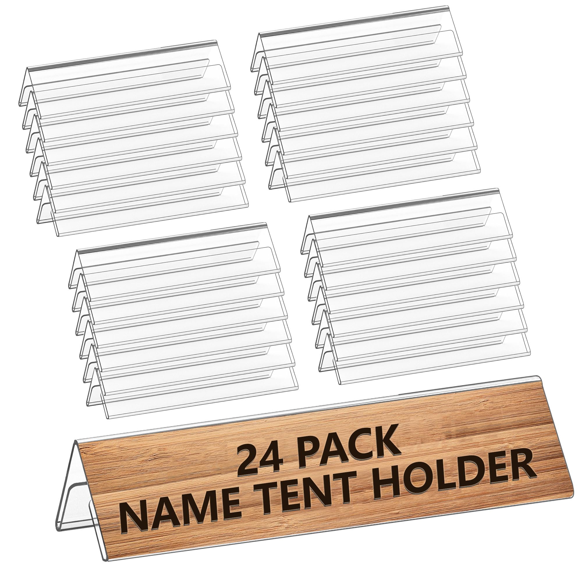 Dingelex acrylic name plate for desk clear table tents widely used table display for office metting school classroom 24 Pieces