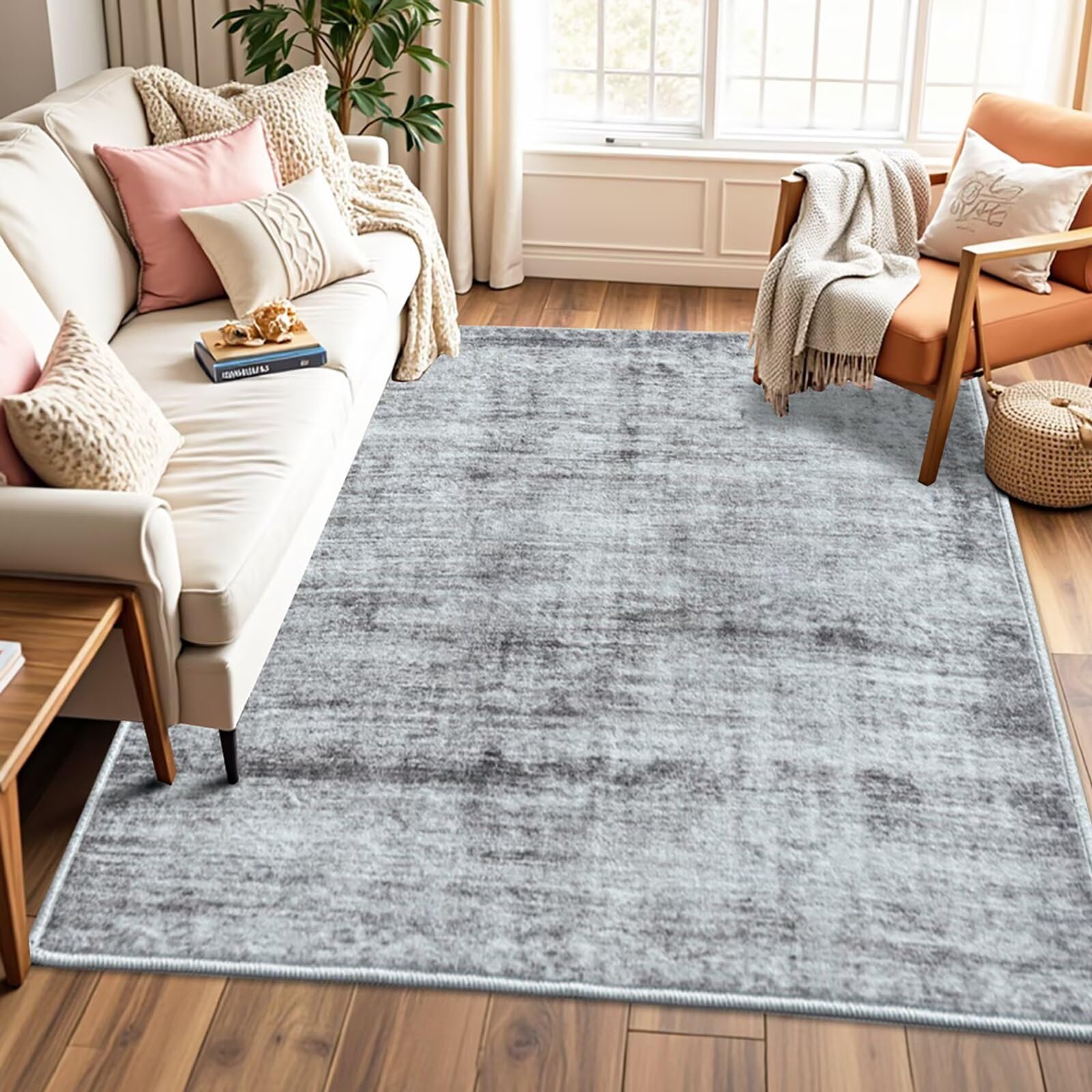 FancyRoof Washable Rugs 5x7 Area Rugs for Living Room,Modern Abstract Rugs for Bedroom,Large Carpets,Ultra Soft Faux Wool Retro Dining Room Rug,Non