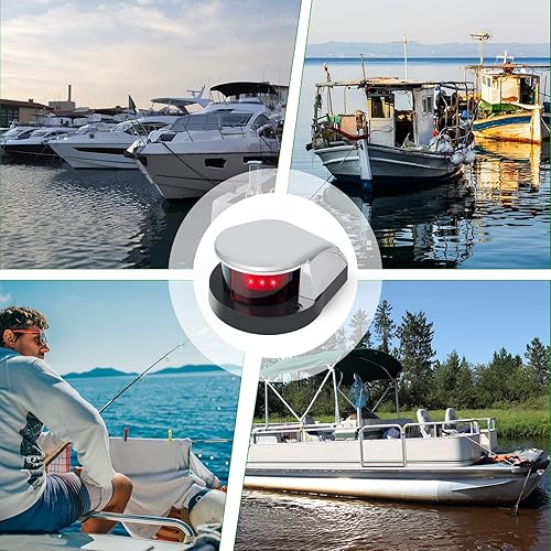 Miniatura 7 de Luces de navegación para barco, luces de navegación marinas impermeables, luces de barco más brillantes de 2 millas de arco y popa de 12 V para