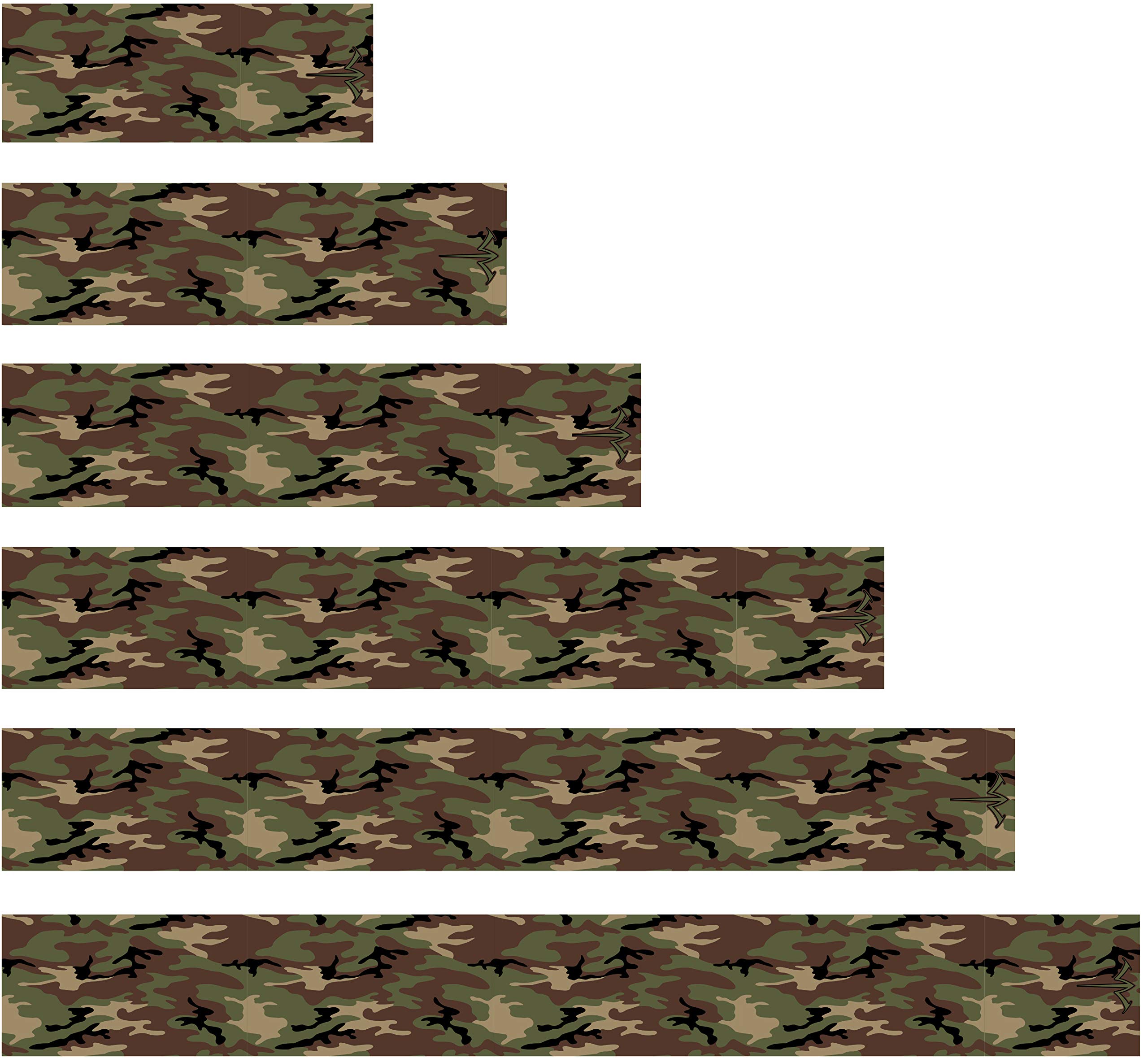 White Water Archery Non-Laminated Woodland Camo Arrow Wraps 15 pk Choose Length Width (5, 1)