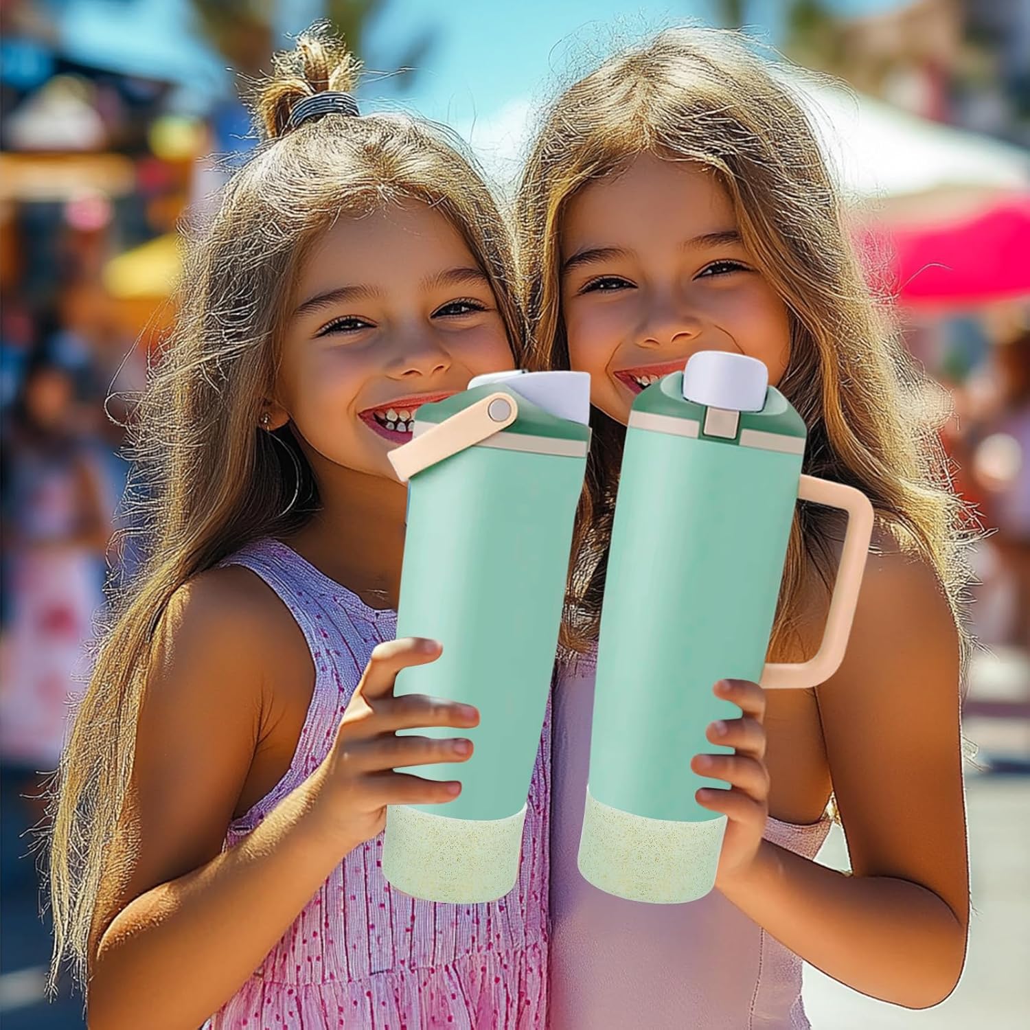 Mity rain 2PCS Protective Silicone Boots for Owala 30oz & 40oz FreeSip Sway Bottles & Tumblers - Decorate, Dust-Hiding, Enhances Stability & Prevents Scratches (Green)