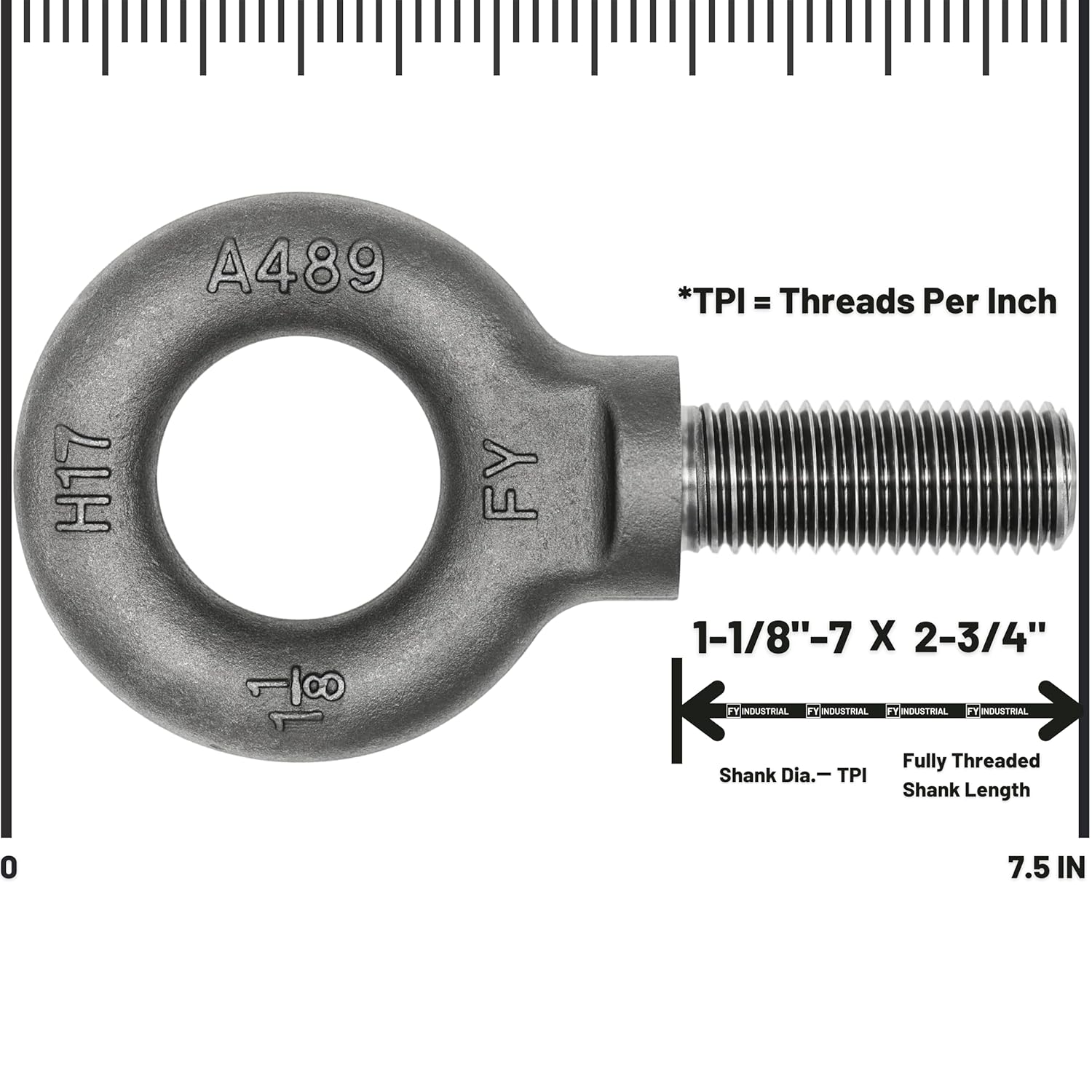 Lifting Shoulder Eye Bolt 1-1/8"-7 X 2-3/4"