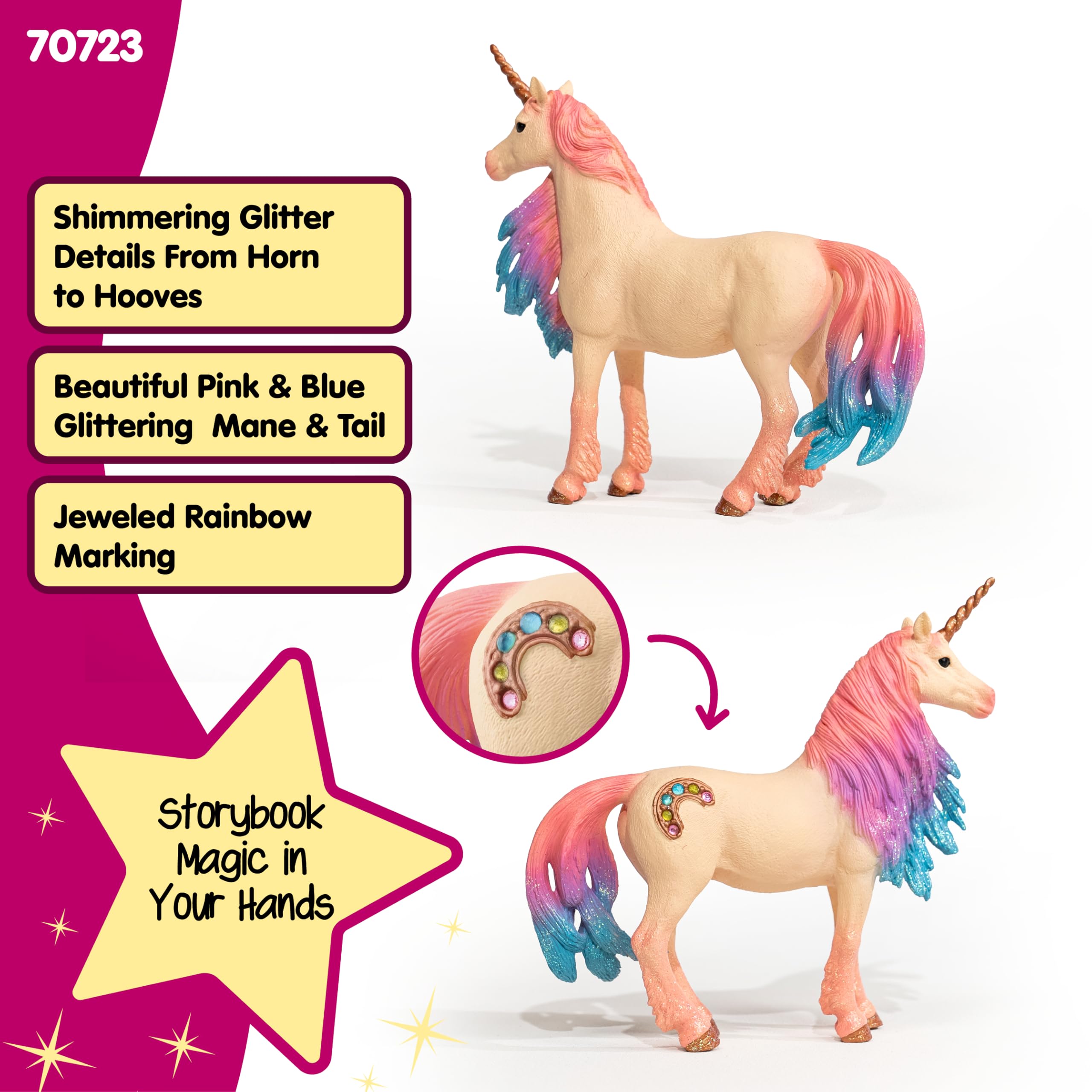 schleich BAYALA | Jednorożec Marshmallow 70723 | szczegółowa figurka z błyszczącymi elementami | prezent dla dzieci od 5 lat | figurka kolekcjonerska 13 x 4 x 13 cm