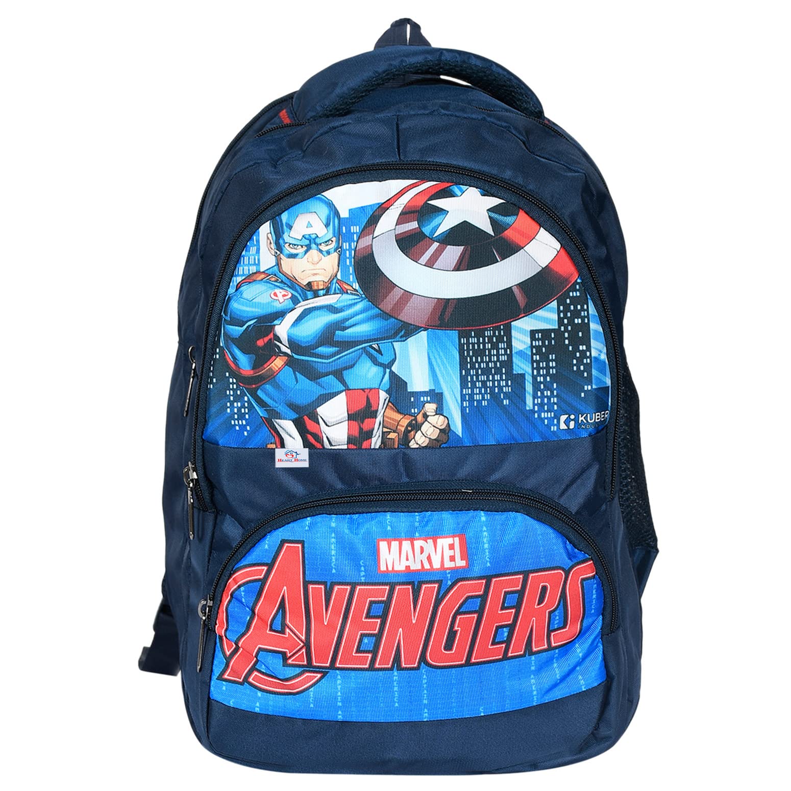 Marvel Captain America Print School Bag for Kids|Stylish Backpacks for Kids|Rexine Waterproof Shoulder Straps Bag (Blue)-image-12