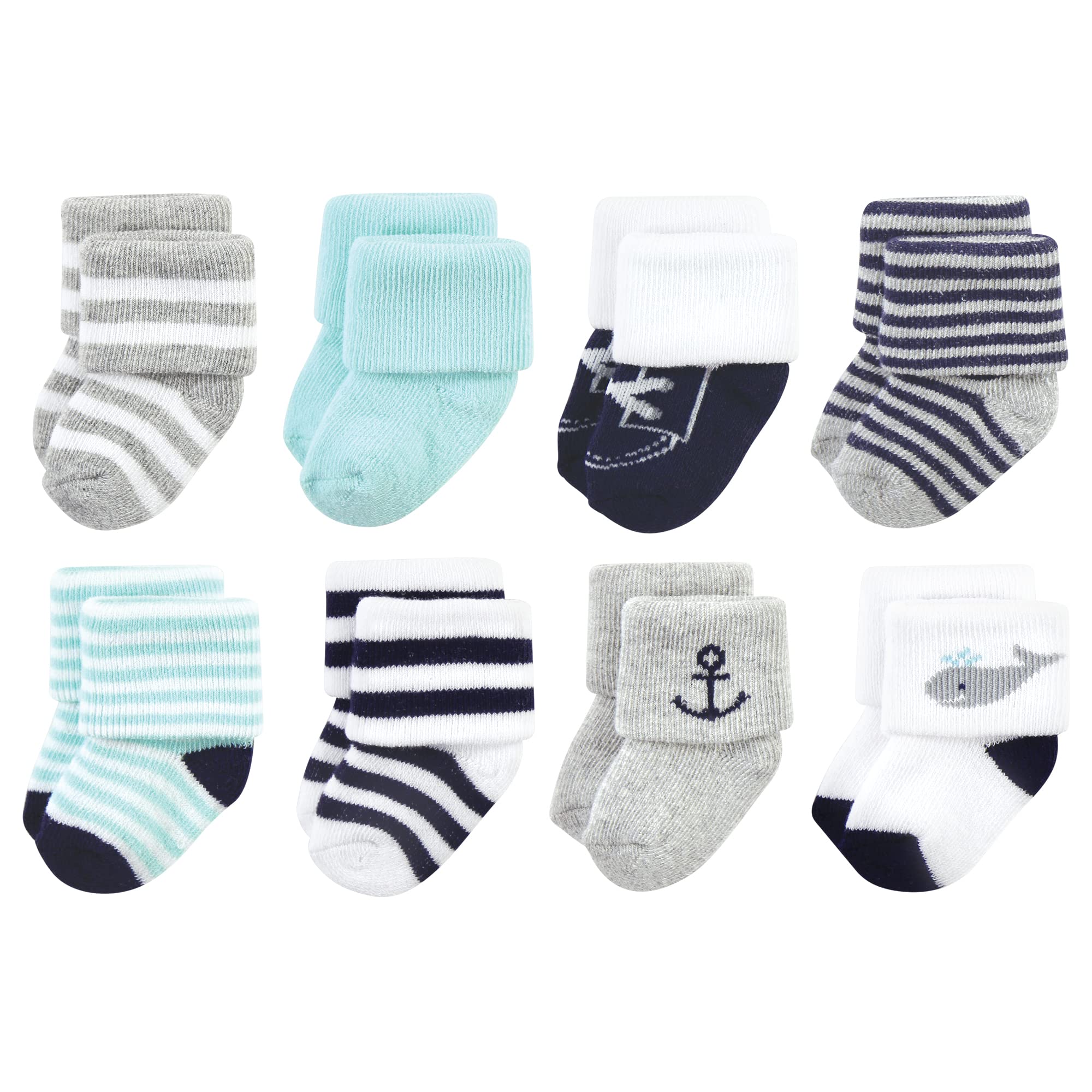 Hudson Baby Baby 8-pack Cotton Rich Newborn and Terry Socks