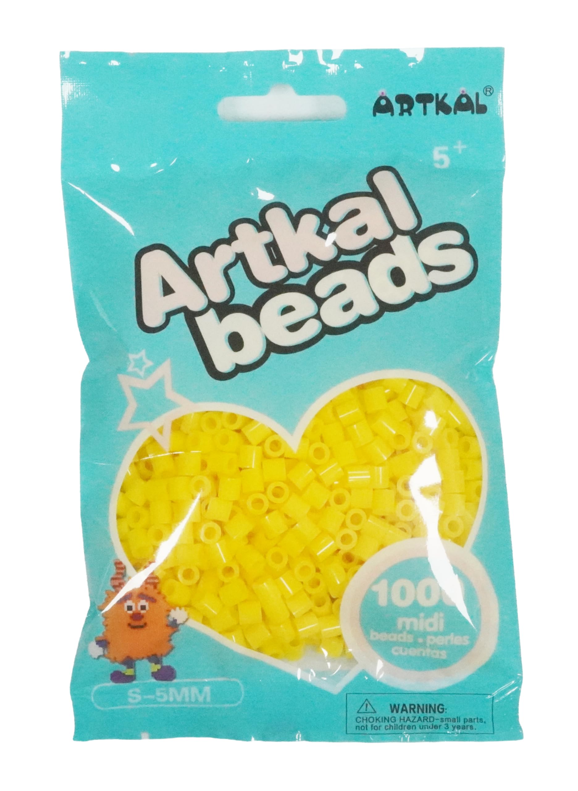 Artkal 5mm Midi Fuse Beads Yellow 1000 Beads