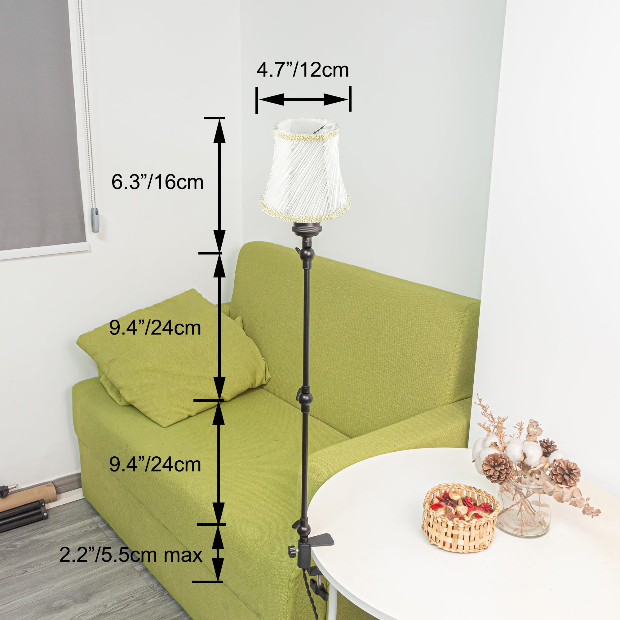 Klemmleuchte mit Fernsteuerung,1 Packung Leselampe mit 2,5 m Kabel, Dimmbar Nachttischlampe,Augenpflege Schreibtischlampe für Büro Heimgebrauch, E27 Lampenhalterung - DZ0332/11