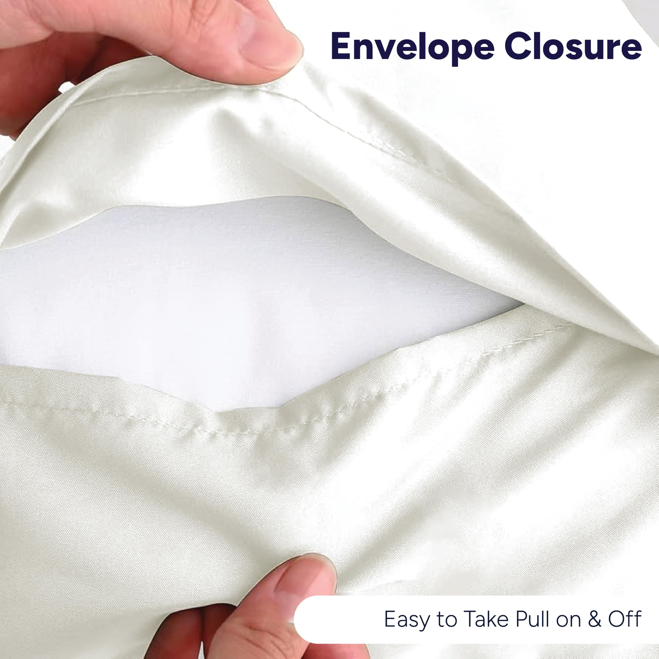 APEX FURNISHINGS Cream pillow cases 4 pack cotton 200 Thread Count Egyptian Cotton - Image 2