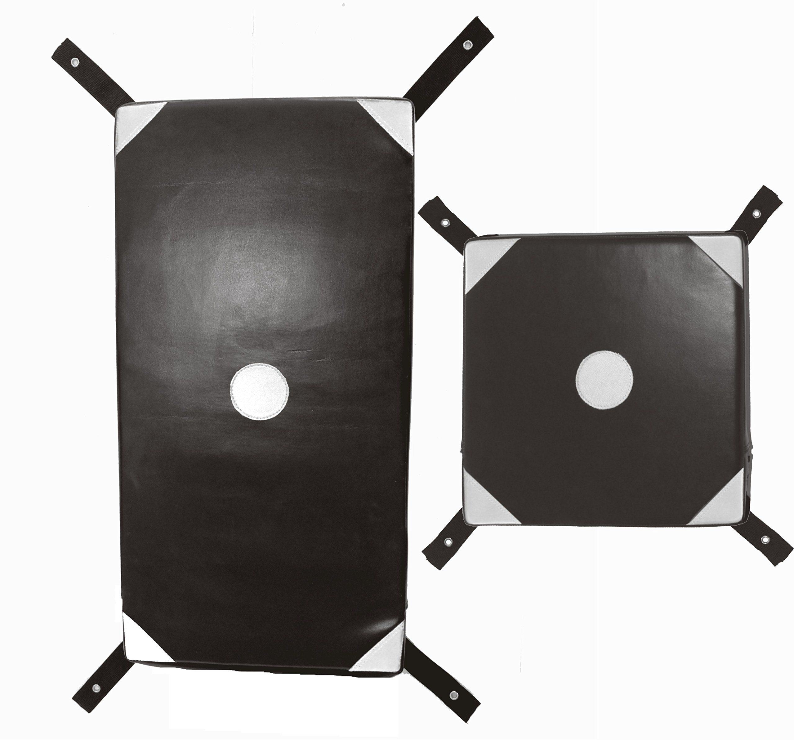 BAY WALL Catcher Wandschlagpolster 68 x 34 cm Gross schwarz weiß Modell 2017 Leder PU Sport Makiwara aus Kunstleder Wand Wandmontage Schlagpolster Schlagkissen, Sandsack, Boxsack,