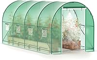 PHONJOROO 15x7x7 Walk-in Greenhouse with Spraying System, Heavy Duty Frame, 6 Vents & Roll-up Door for Outdoor Gardens