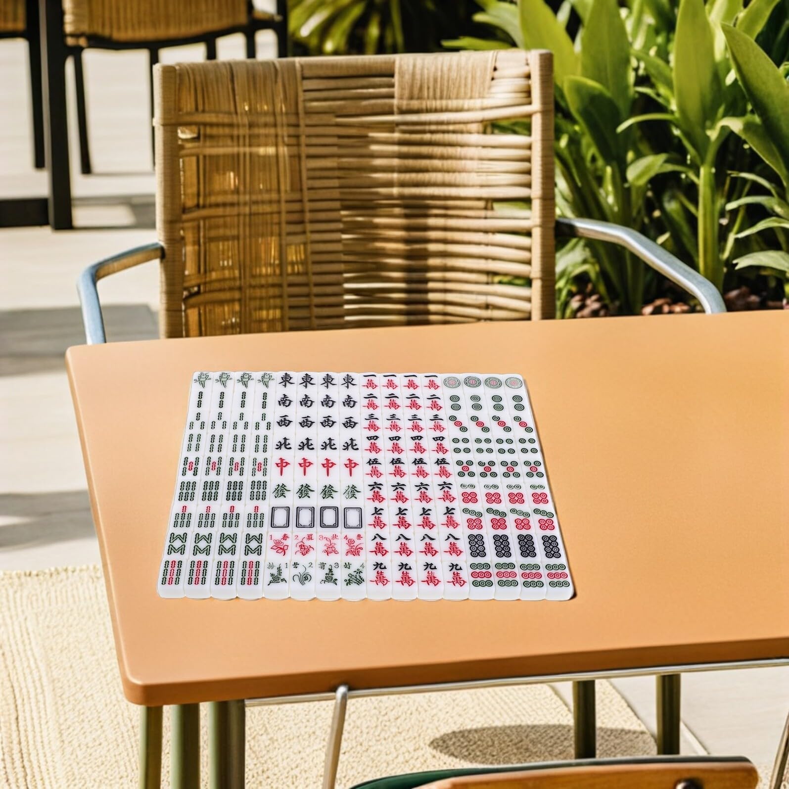 TOYANDONA Kleiner Mahjong Reiseset mit 20mm Steinen Tragbares Chinesisches Brettspiel Kompaktes Mahjong Satz für Unterwegs und Familienspiele