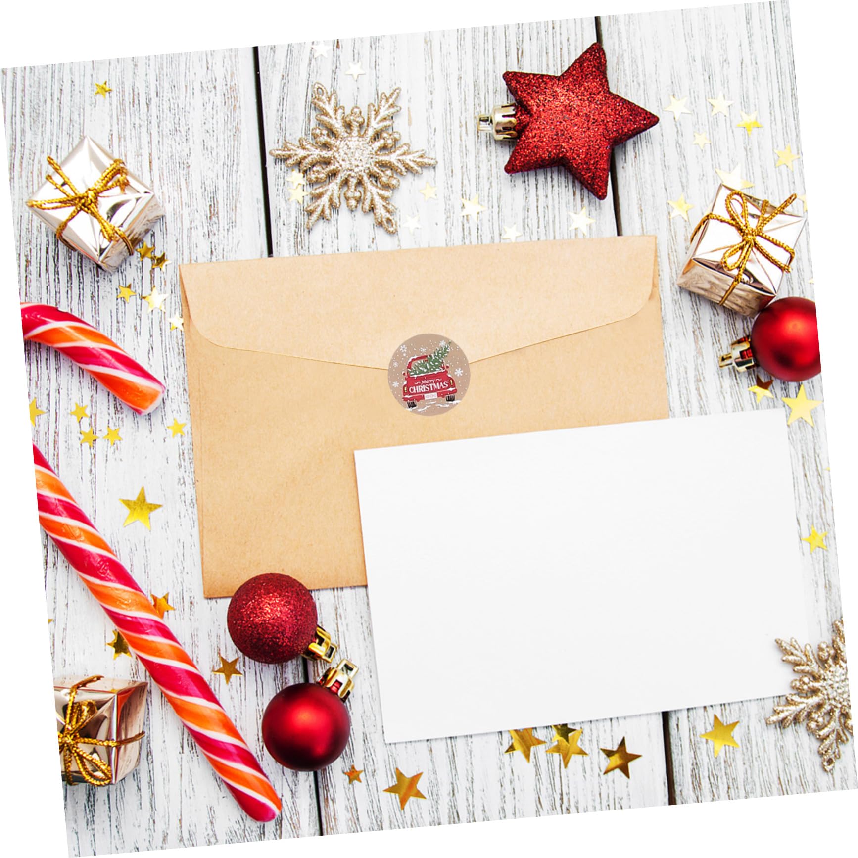 5 Set Adesivi Natalizi Carta Da Etichette Sigillanti Adesivi Etichette Natalizie 3 * 5