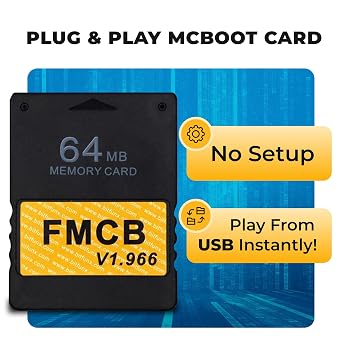 Skywin FMCB Free Mcboot PS2 Memory Card v.1 966-64 MB Memory Card for PS2 PlayStation 2 Games in USB Hard Drive or Hard Disk