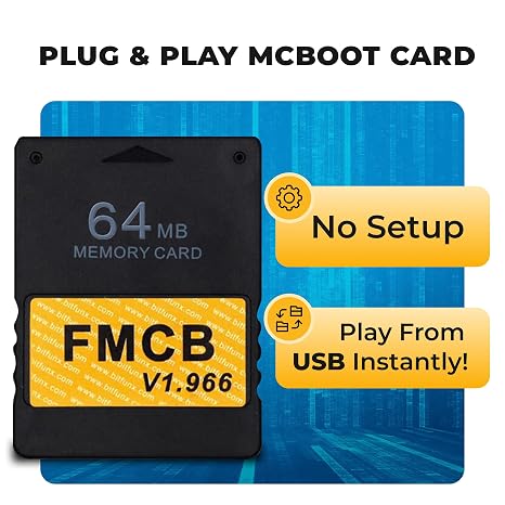 Skywin FMCB Free Mcboot PS2 Memory Card v.1 966-64 MB Memory Card for PS2 PlayStation 2 Games in USB Hard Drive or Hard Disk