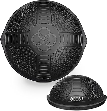 Bosu Half Ball Home Balance Exercise Trainer for Strength and Flexibility Workouts with Built to Last Burst Resistant Material and Hand Pump