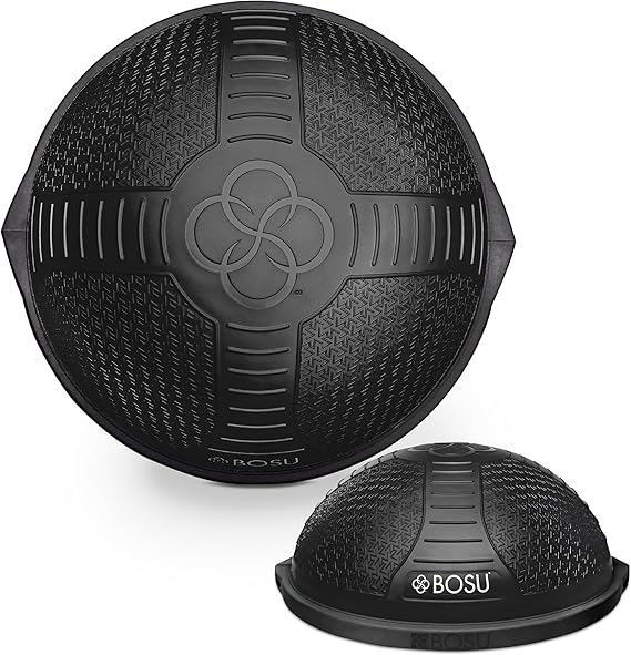 Bosu Half Ball Home Balance Exercise Trainer for Strength and Flexibility Workouts with Built to Last Burst Resistant Material and Hand Pump