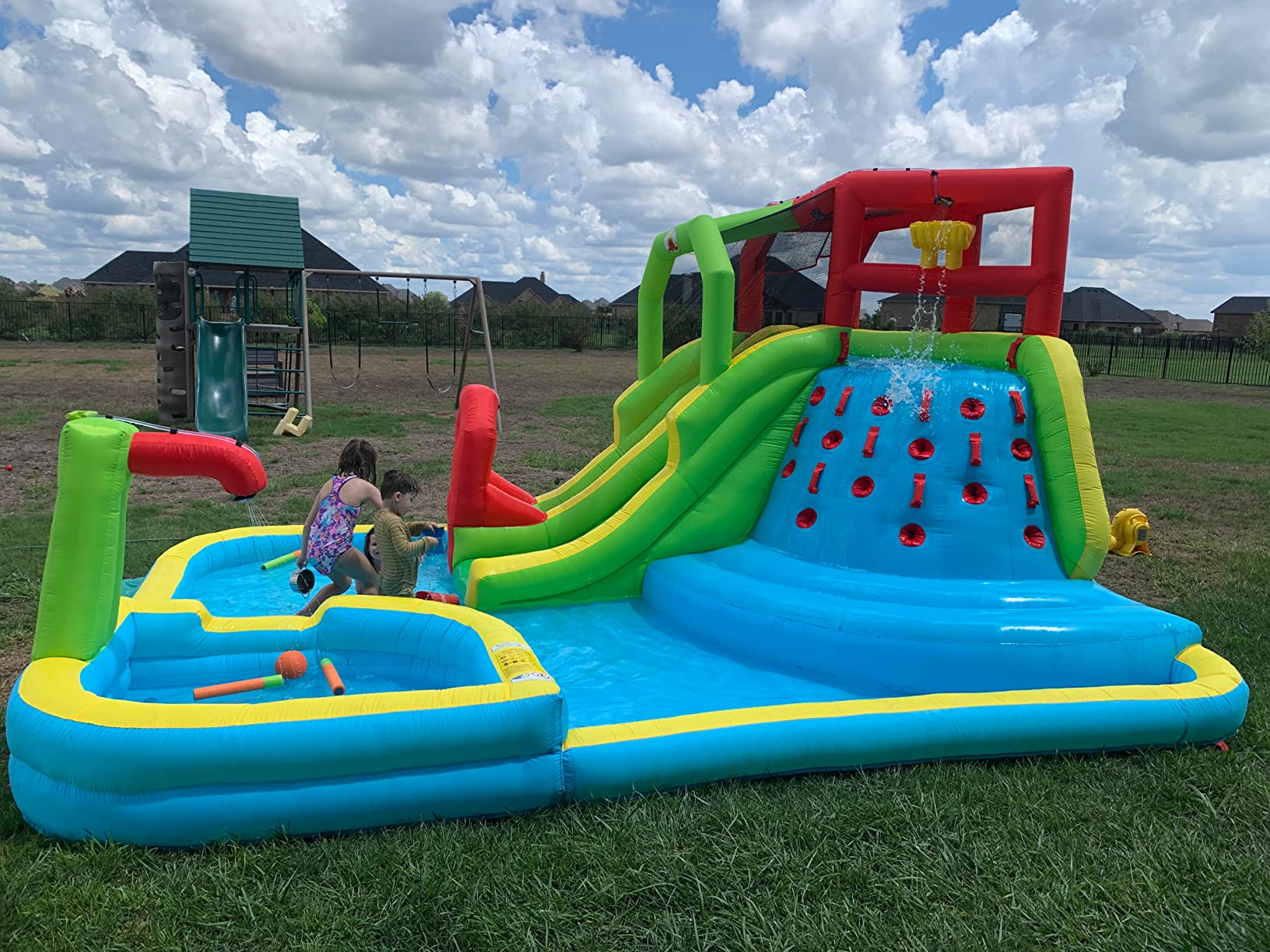 21/mo Finance WELLFUNTIME Inflatable Water Slide Park with Splash