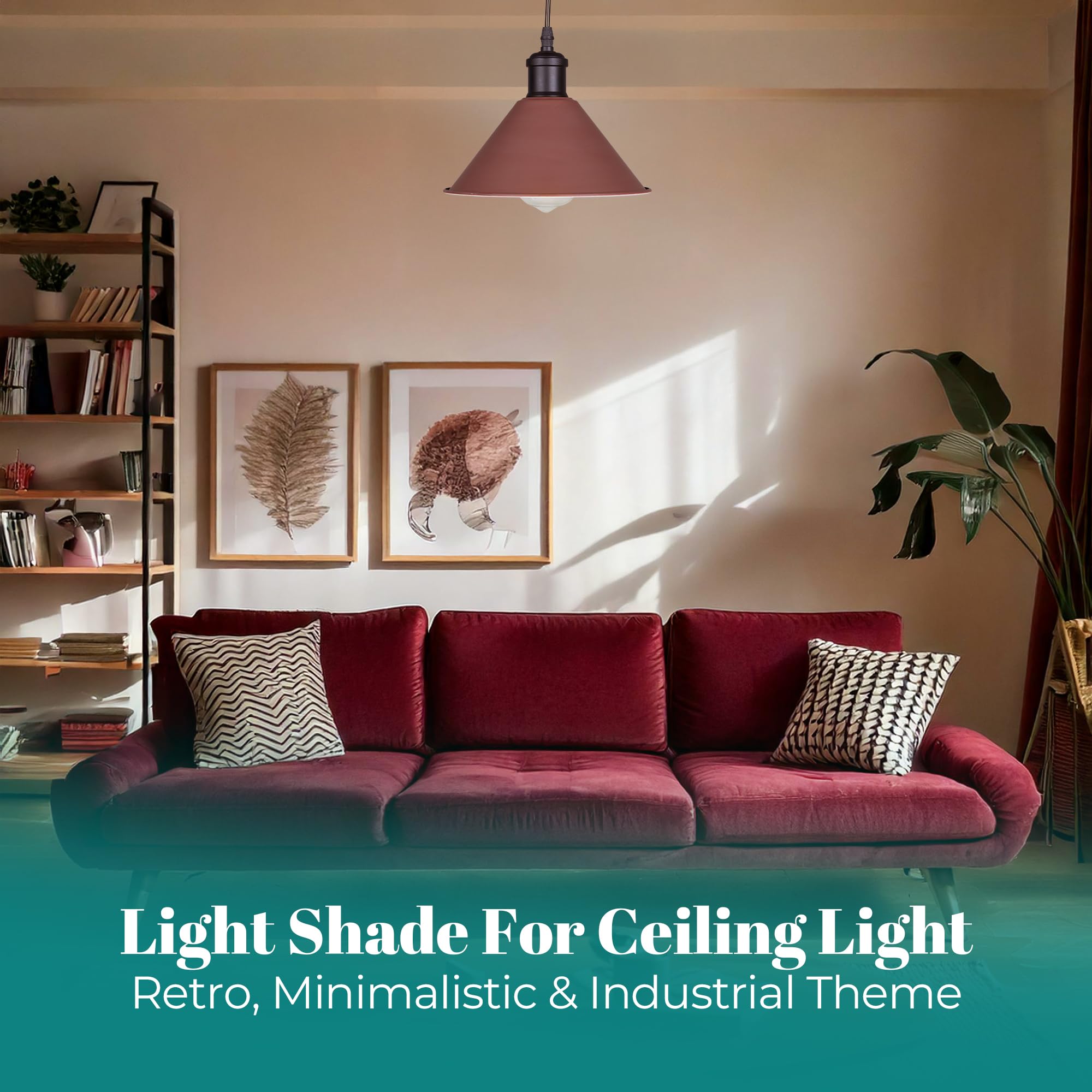GIGGI Retro Burgundy Light Shade Ceiling - Image 3