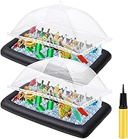 Vista 1 de Leitee El kit inflable de barra para servir incluye bandeja de buffet de ensalada con tapón de drenaje, cubierta de malla para alimentos, bebidas