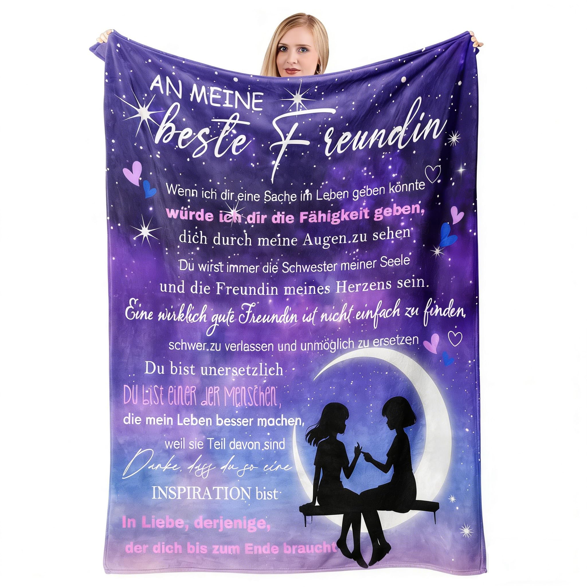 PRSTENLY Beste Freundin Geschenke, Geburtstagsgeschenke für Freundin | Flanell Decke Geschenke für Freundin Freundschaft, Weihnachten, Geburtstagsgeschenke für Frauen