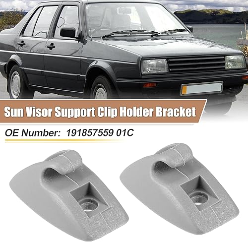 Miniatura 2 de X AUTOHAUX 2 unids parasol soporte clip retenedor para Volkswagen Golf Jetta Scirocco MK1 MK2 191857559 soporte de visera solar soporte plástico