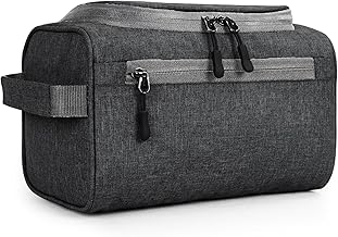 FATMUG Large Toiletry Organizer Dopp Kit Washbag for Men, Cosmetics Pouch for Women- Dark Grey