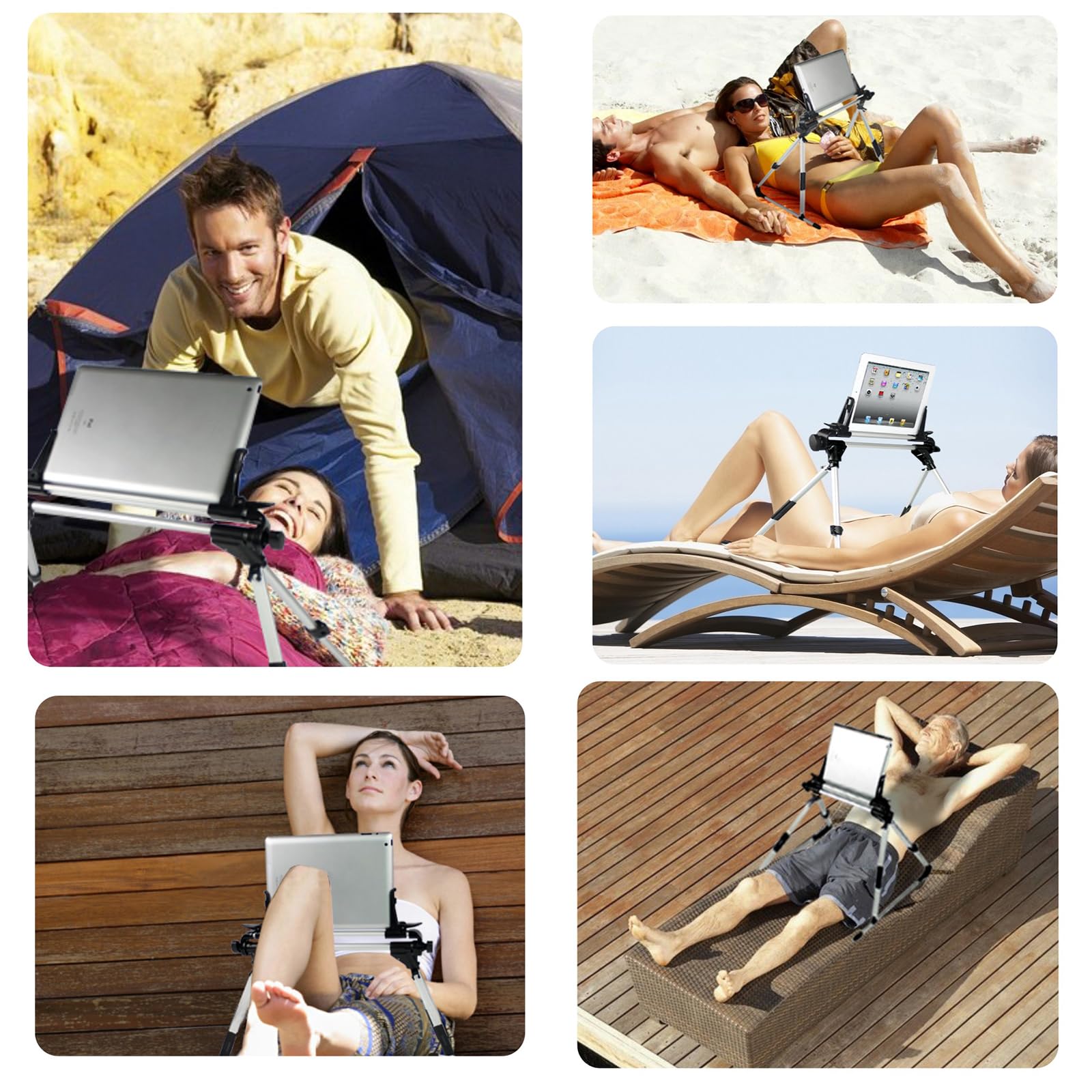 Soporte para tablet para cama, rotación de 270 grados, clip ajustable, soporte para iPad, escritorio, sofá, cama, compatible con todos los teléfonos y dispositivos de pantalla de 0 a 9.65