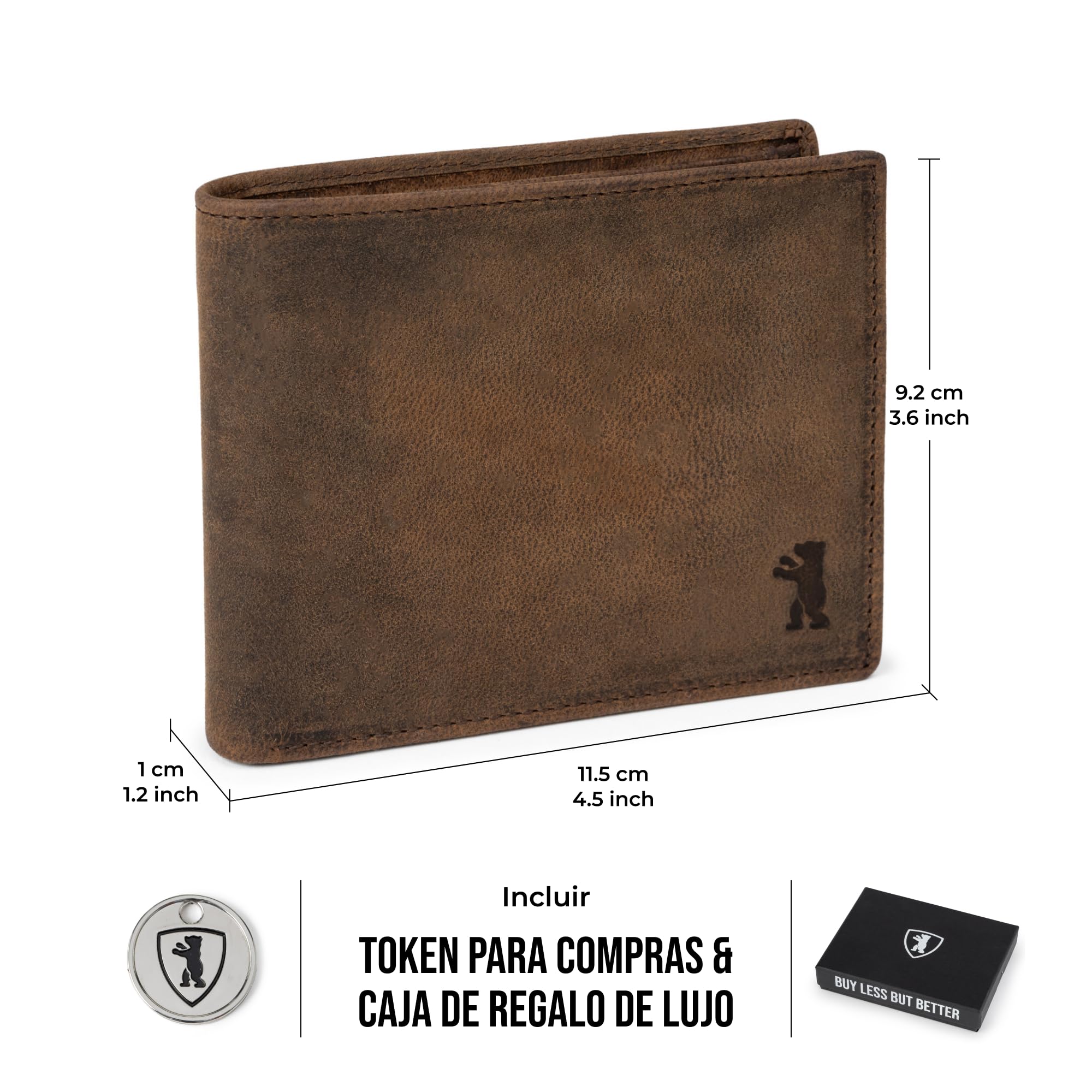 Berliner Bags Cartera de Piel Auténtica para Hombre con Protección RFID, Compartimento para Monedas y Billetes, e Incluye Caja de Regalo – Marrón