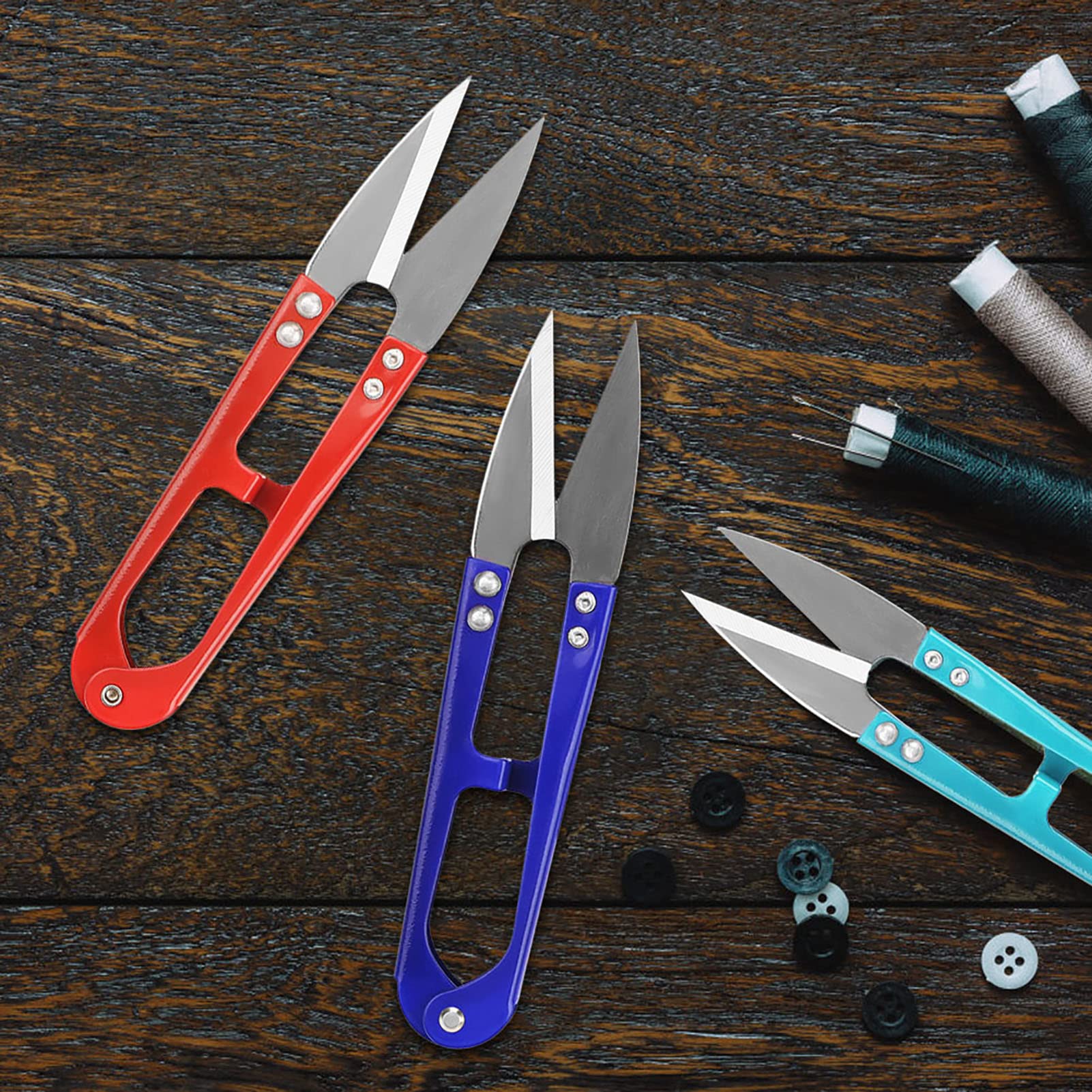 Yuqutum 4-Pack Thread Snips - Stainless Steel Sewing Scissors With Rubber Sleeves (4.72 Inches) - View #4