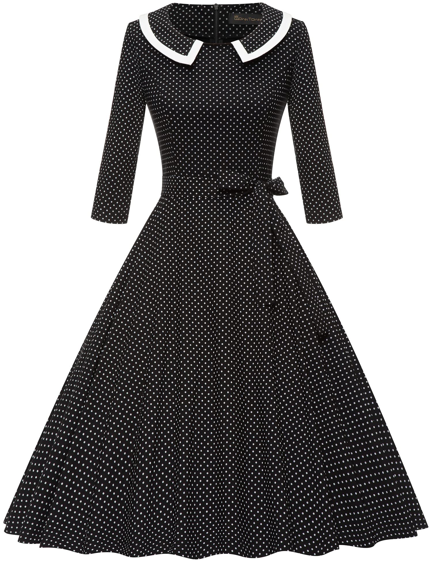 Womens Dresses 1950s Vintage Swing Stretchy Dresses with Pockets