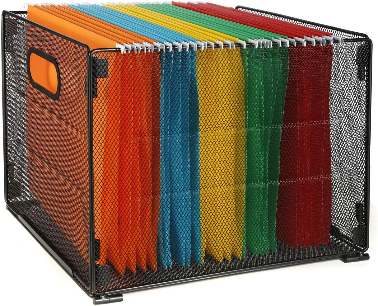 Samstar Suspension File Folder Box,Mesh Metal Hanging File Organiser Folder Holder, A4 Size