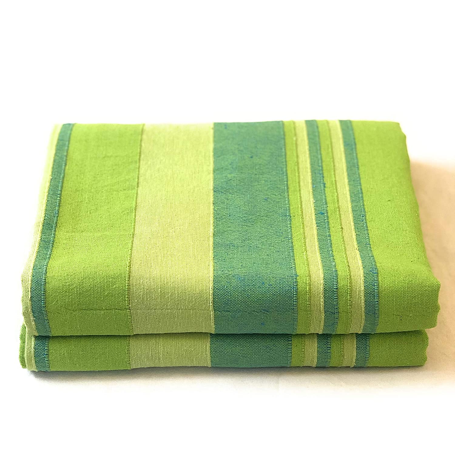 RANGBHAR Handloom Khadi Cotton King Size Bedsheet, 100 x 108 inch, Without Pillow Covers, Woven Striped Bedcover, Green (B0BRKJ72T9) Amazon Price History, Amazon Price Tracker